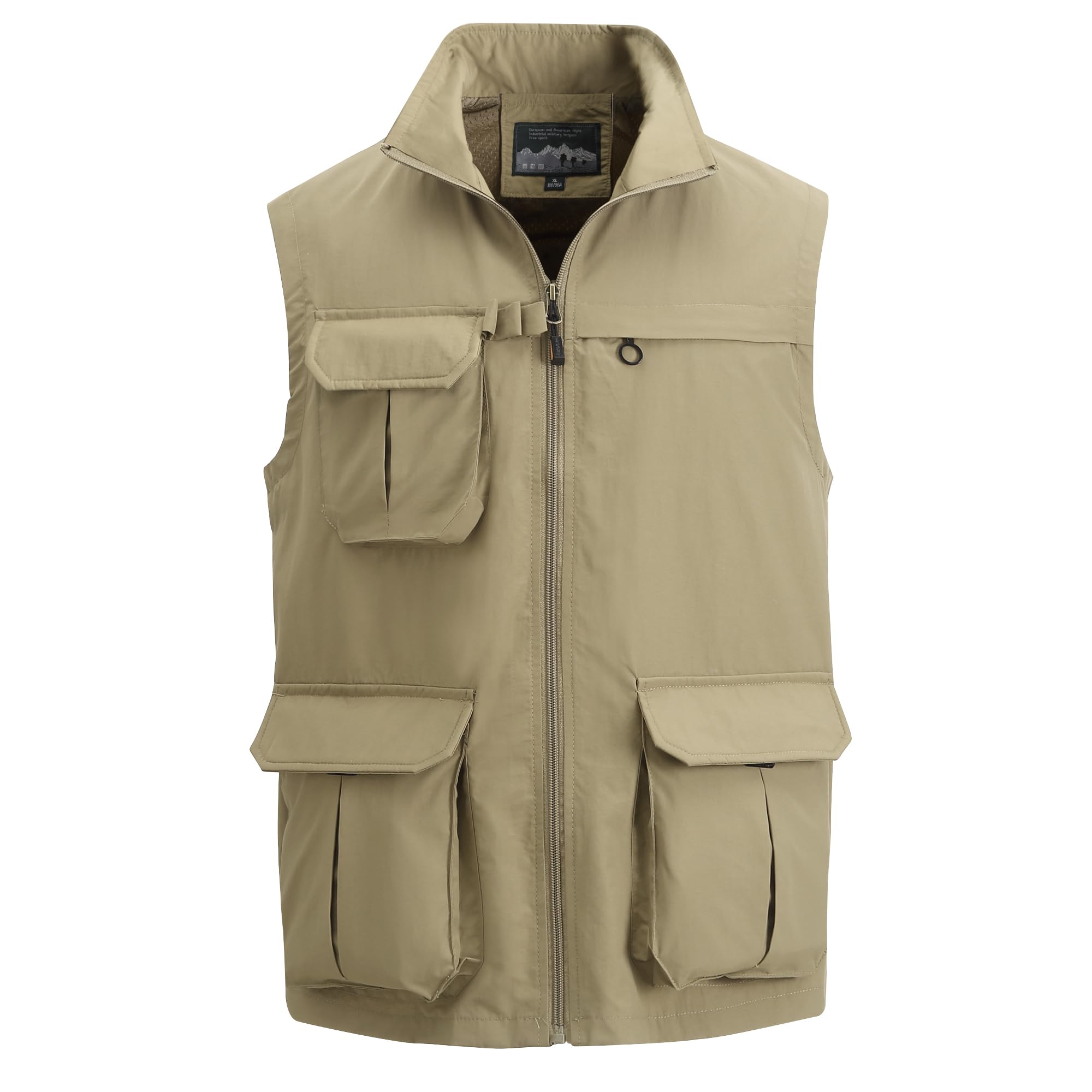 Herren Outdoor Weste mit Vielen Taschen schnelltrocknend Multifunktions Weste Leicht Atmungsaktiv Anglerweste Sport Weste Camping Fotografie Weste Freizeit Ärmellos Jacke