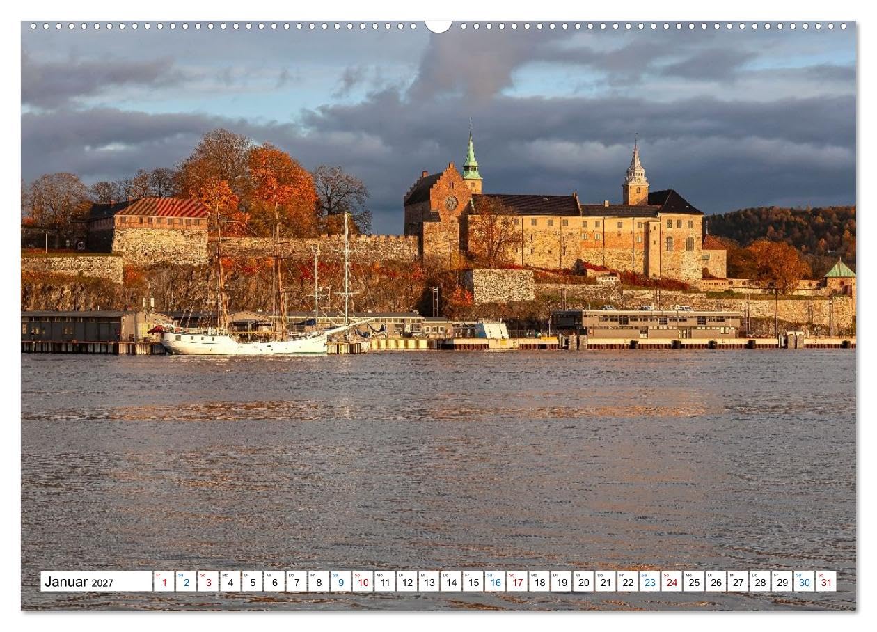 CALVENDO · Oslo mit dem Oslofjord (Kalender 2027) | DIN A2 Querformat · Wandkalender · Entdecke die faszinierende Verbindung aus nordischer Stadtatmosphäre, maritimer Weite…