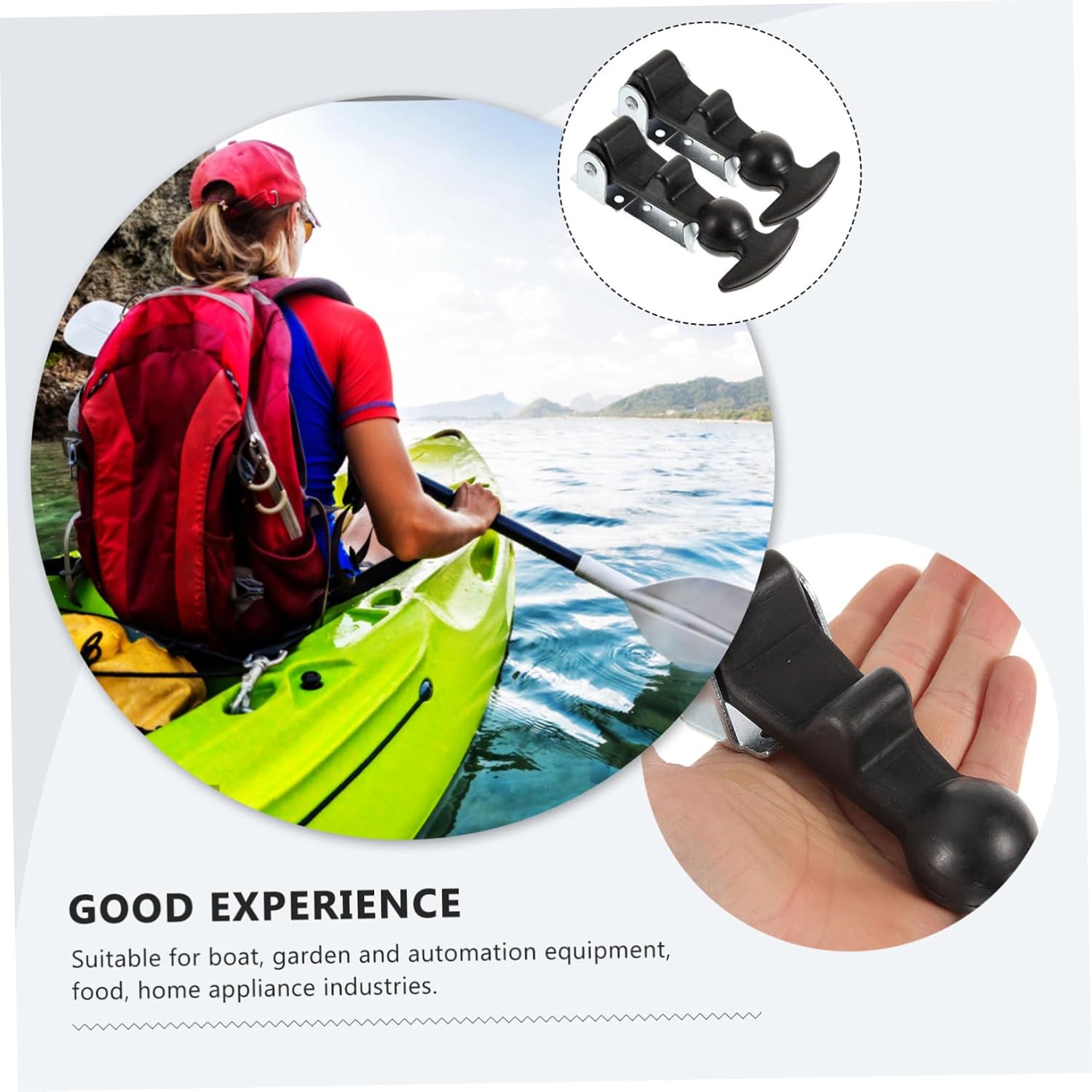 WOONEKY 2pcs Flexible T-Handle Hasp Latch for Boat Doors Tool Boxes and Coolers Easy to Install Elastic Draw Latch High Strength for Garage Use
