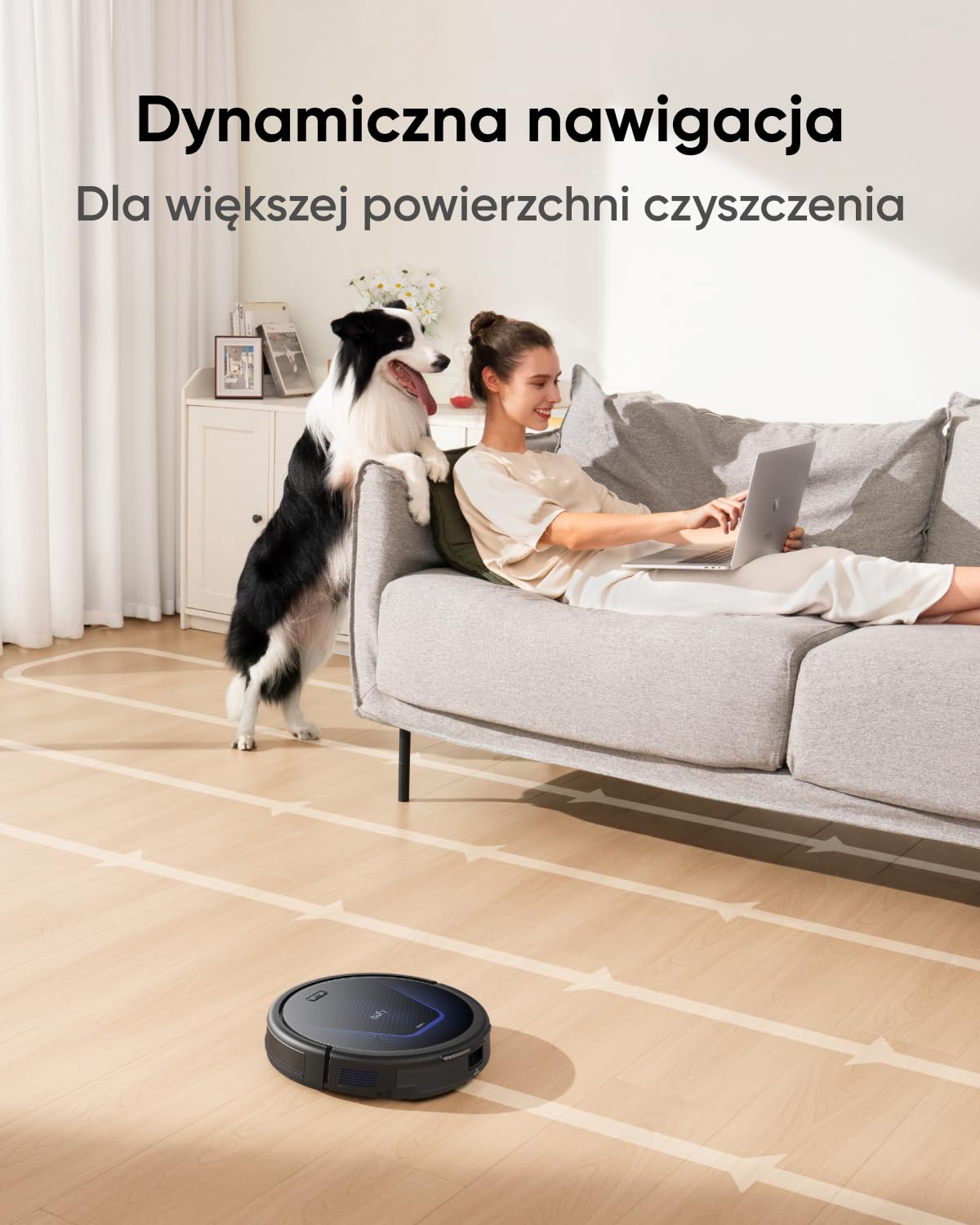 eufy G50 Automatyczny odkurzacz z silnym ssaniem 4000 Pa, dynamiczna nawigacja, grzebień Pro-Detangle, szczotka rolkowa, idealny do sierści zwierząt, twardych podłóg, dywanów