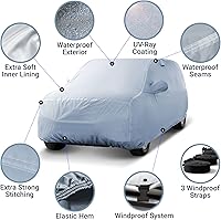 Vista 3 de iCarCover Compatible con Mazda Mazda2 Hatchback SUV 2011-2014 Funda para automóviles, forma ajustada, acolchada, cubierta exterior completa