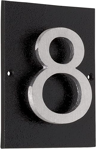 Montague Metal Products Placa de dirección horizontal de 6 pulgadas flotante con números de casa, aluminio, fácil de instalar, horizontal, 1 dígito