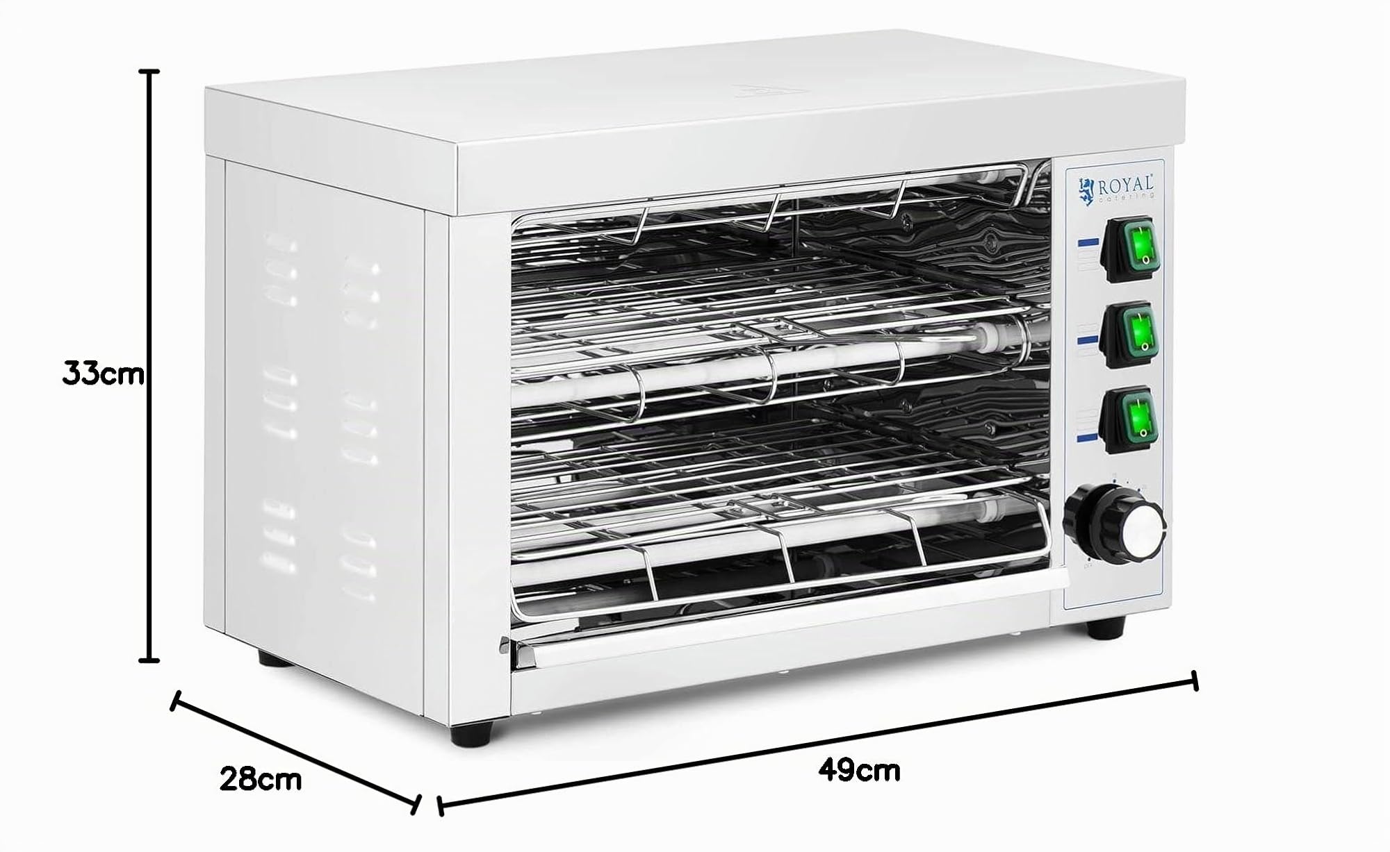 Royal Catering Tostiera Elettrica Piastra per Panini RCPES-340 (Timer 0-30 min, 3150 W, Acciaio Inox)