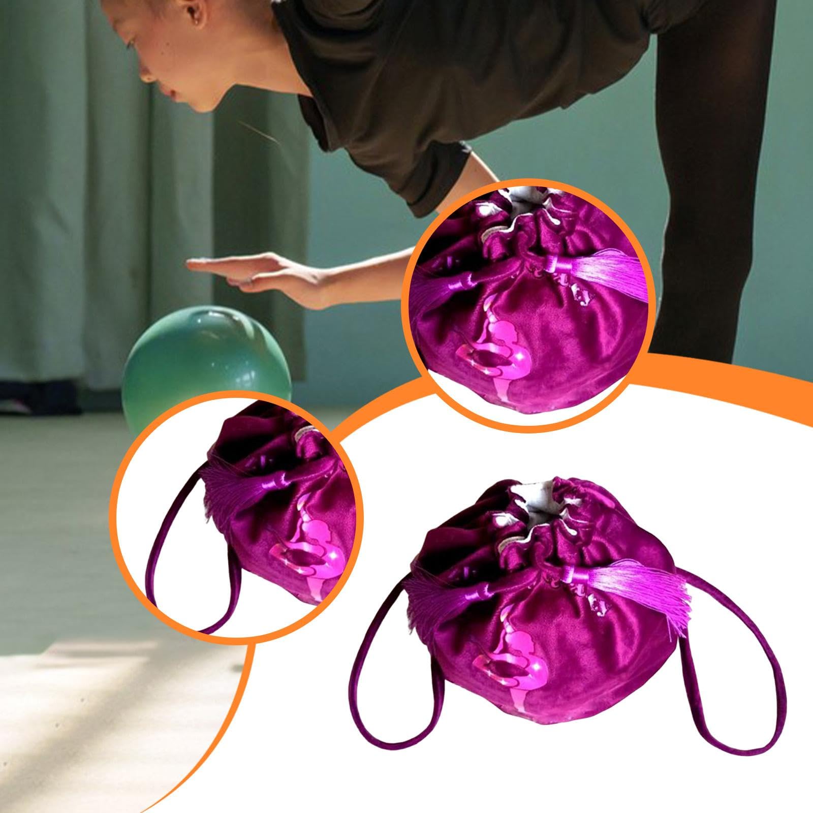 Generic Zaino con Cordoncino Borsa Porta Pallone Danza Sacca Porta Oggetti Sportivi in Velluto Spallacci Comodi E Chiusura Protettiva Adatto per At, Claret L