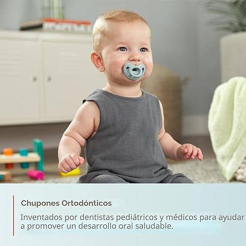 Miniatura 8 de NUK Chupones ortopédicos cómodos de silicona 100%, 0-6 meses, rosa de moda, colección atemporal, 5