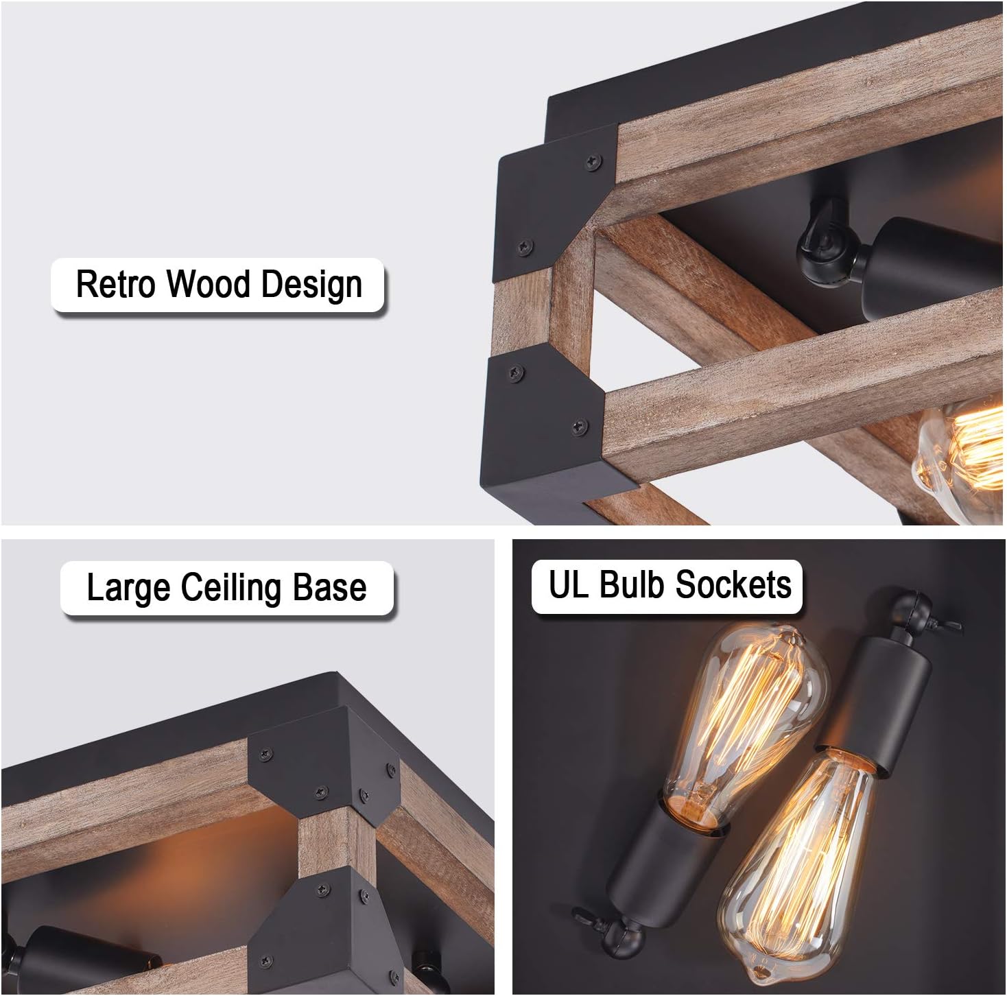Flаѕh Sаlе Buу 1 gеt 1 Eyassi Wooden Farmhouse Ceiling Light, 2-Lights Flush Mount Close to Ceiling lamp Wood Industrial Lighting Fixtures for Living Room Kitchen Island Bedroom Hallway Entryway Closet Office Laundry Flаѕh Dеаlѕ - 70% оƒƒ Eyassi Wooden Farmhouse Ceiling Light, 2-Lights Flush Mount Close to Ceiling lamp Wood Industrial Lighting Fixtures for Living Room Kitchen Island Bedroom Hallway Entryway Closet Office Laundry