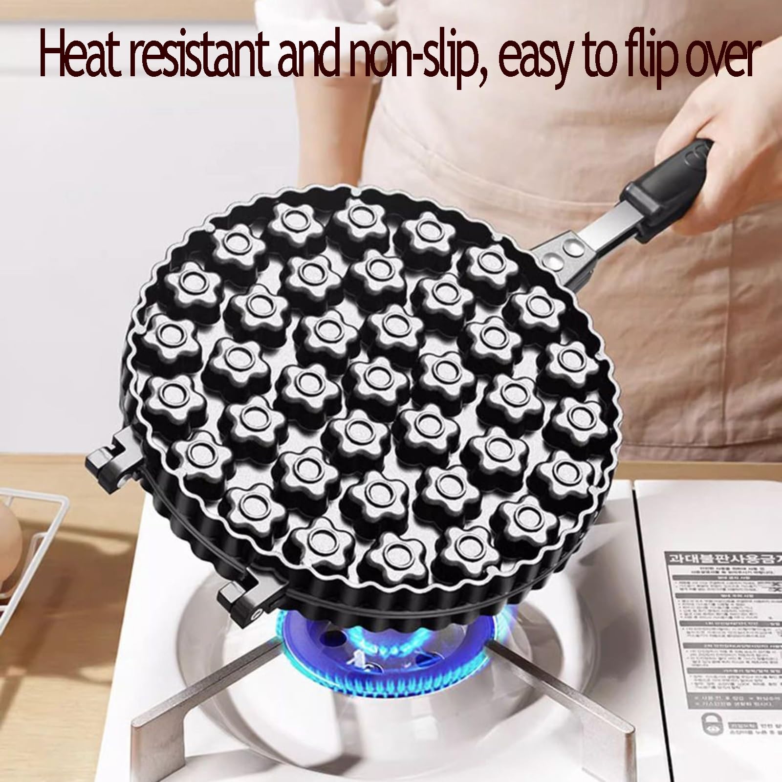 Máquina para hacer gofres de huevo con forma de flor de ciruelo, molde para pasteles, gofrera antiadherente de doble cara, ideal para el desayuno familiar.(Style 1)