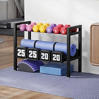 WINSTAR 2-Tier Adjustable Dumbbell Rack | Heavy-Duty Home Gym Weight Storage Stand for Dumbbells & Kettlebells | Space-Sav Price In India