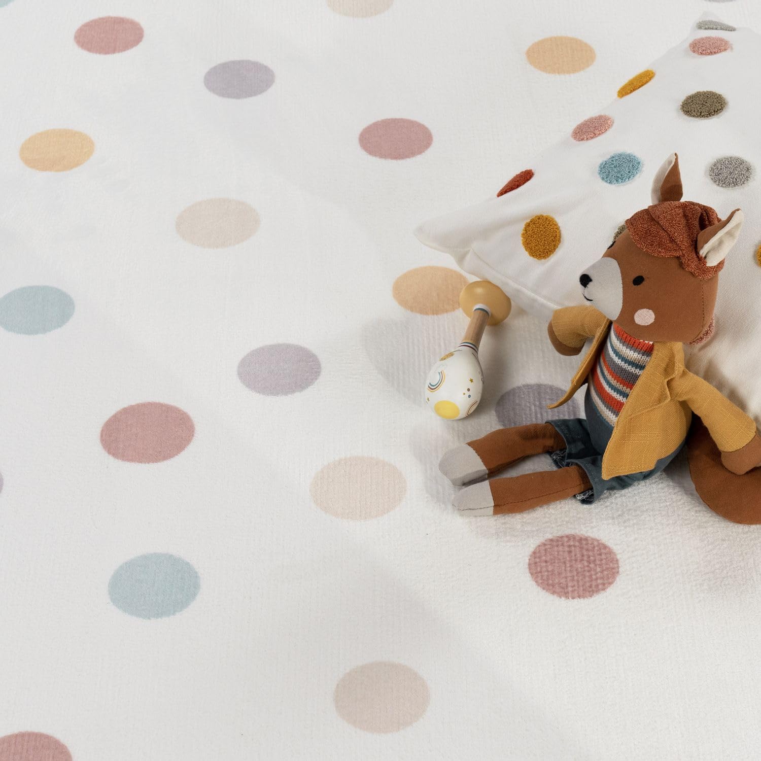Vloerkleed Kinderkamer Meisjes Jongens Antislip Soft Wasbaar Gestippeld
