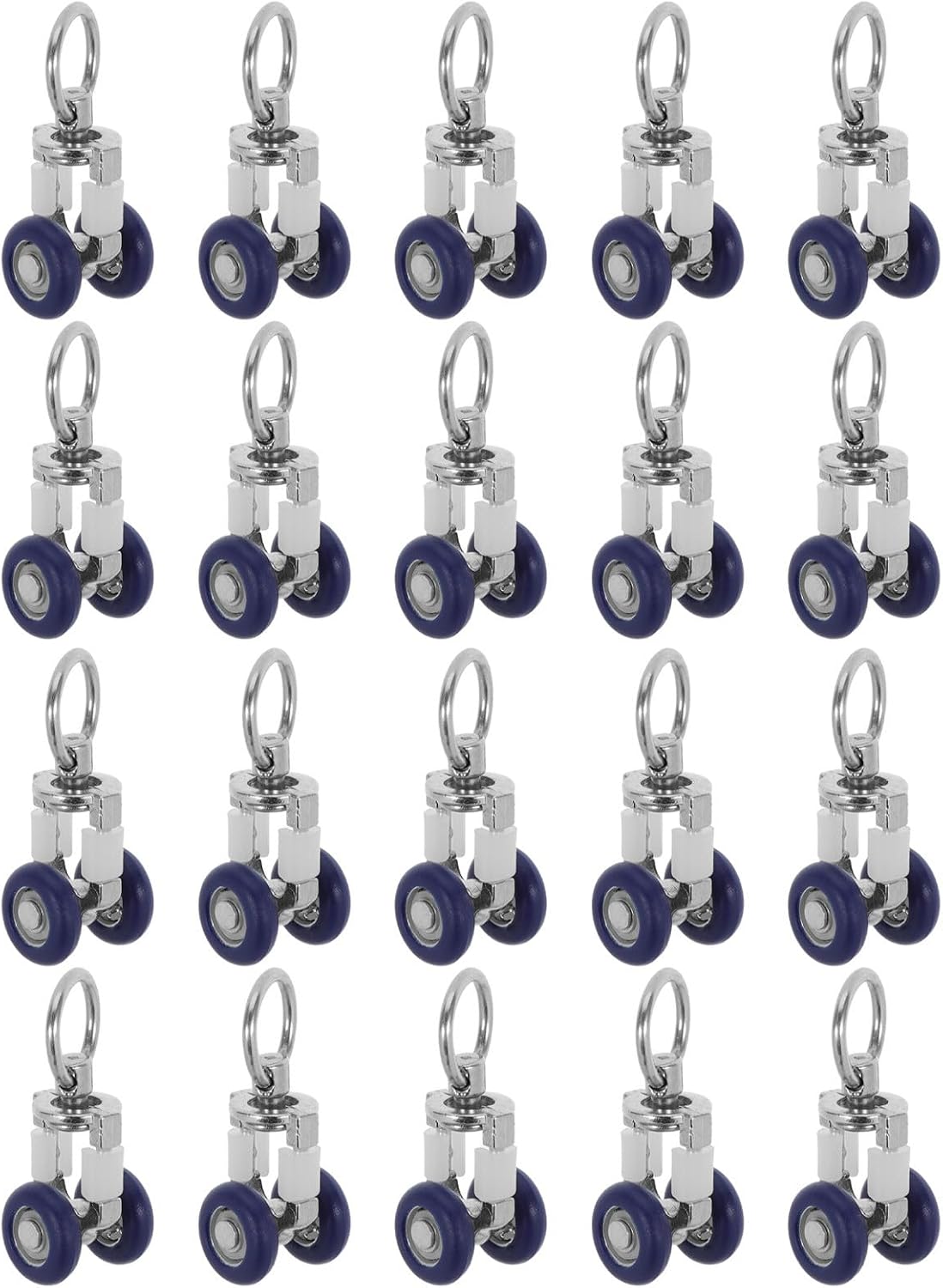 Curtain Track Glider Hooks Stainless Steel with Precision Wheel 20pcs