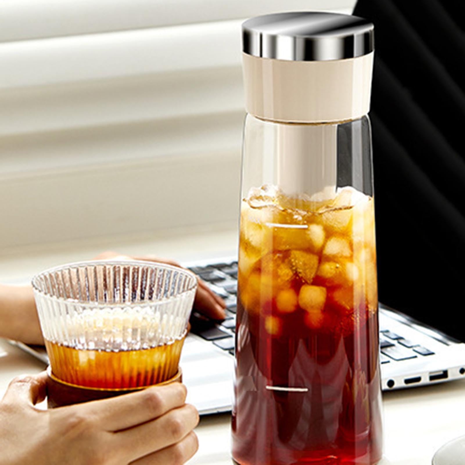 Jarra Para Café Cold Brew | Jarra Infusora De Té Helado Tipo Prensa | Máquina Multiusos Para Bebidas Con Ancha Para Picnics Cafeterías Y Excursiones De Camping