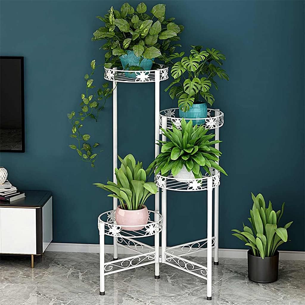 4 Tier Iron Craft Plant Shelves Flower Pot Holder Garden Rack Display Stand Succulent Plants Home Balcony