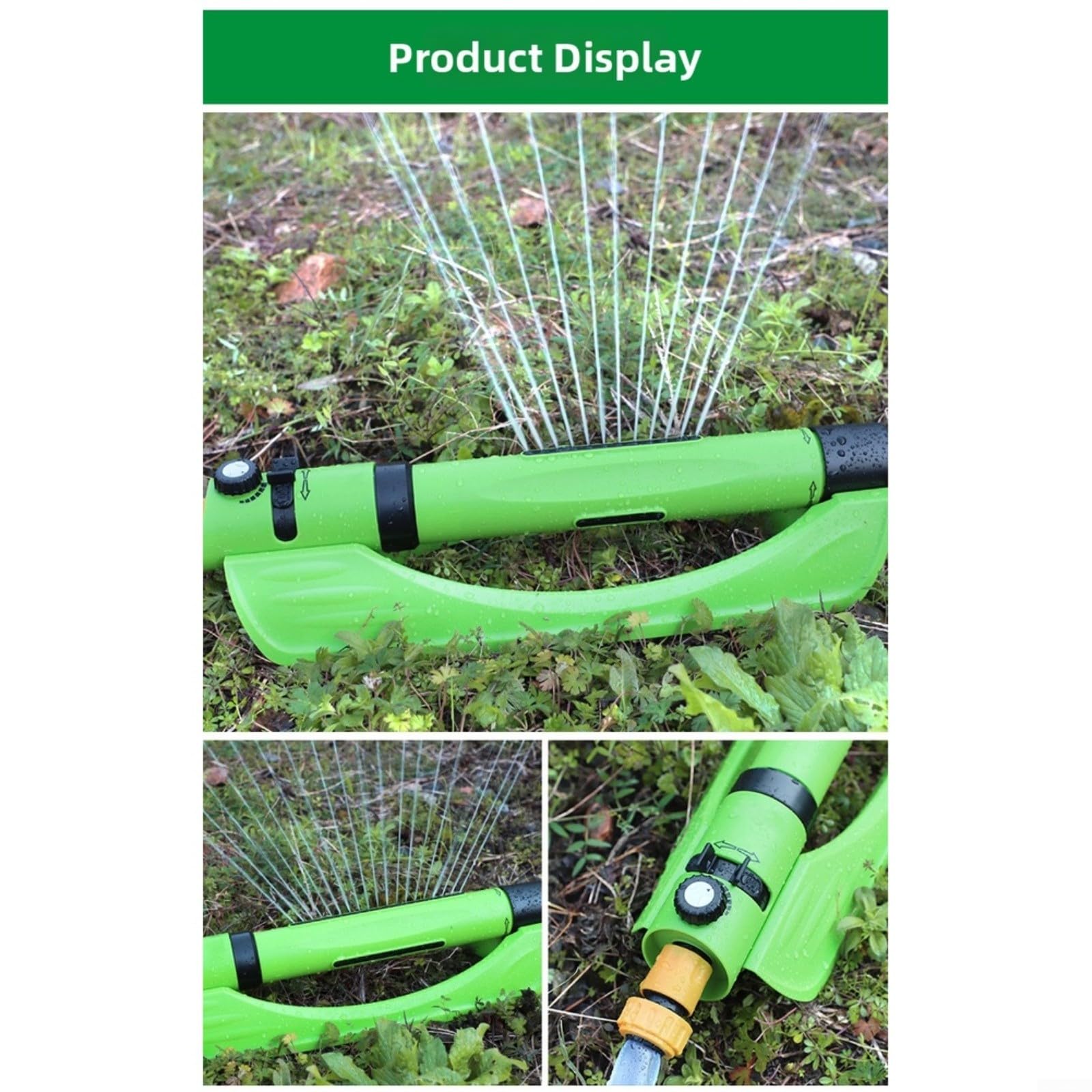 RichVibe Einstellbarer 3-in-1-Gartensprinkler für Rasen und Hof, oszillierendes Bewässerungssystem mit breiter Abdeckung und Durchflusskontrolle