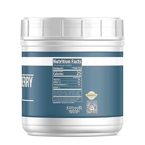 Miniatura 2 de Earthborn Elements Polvo de fresa de 2 libras, puro y natural, batidos y batidos