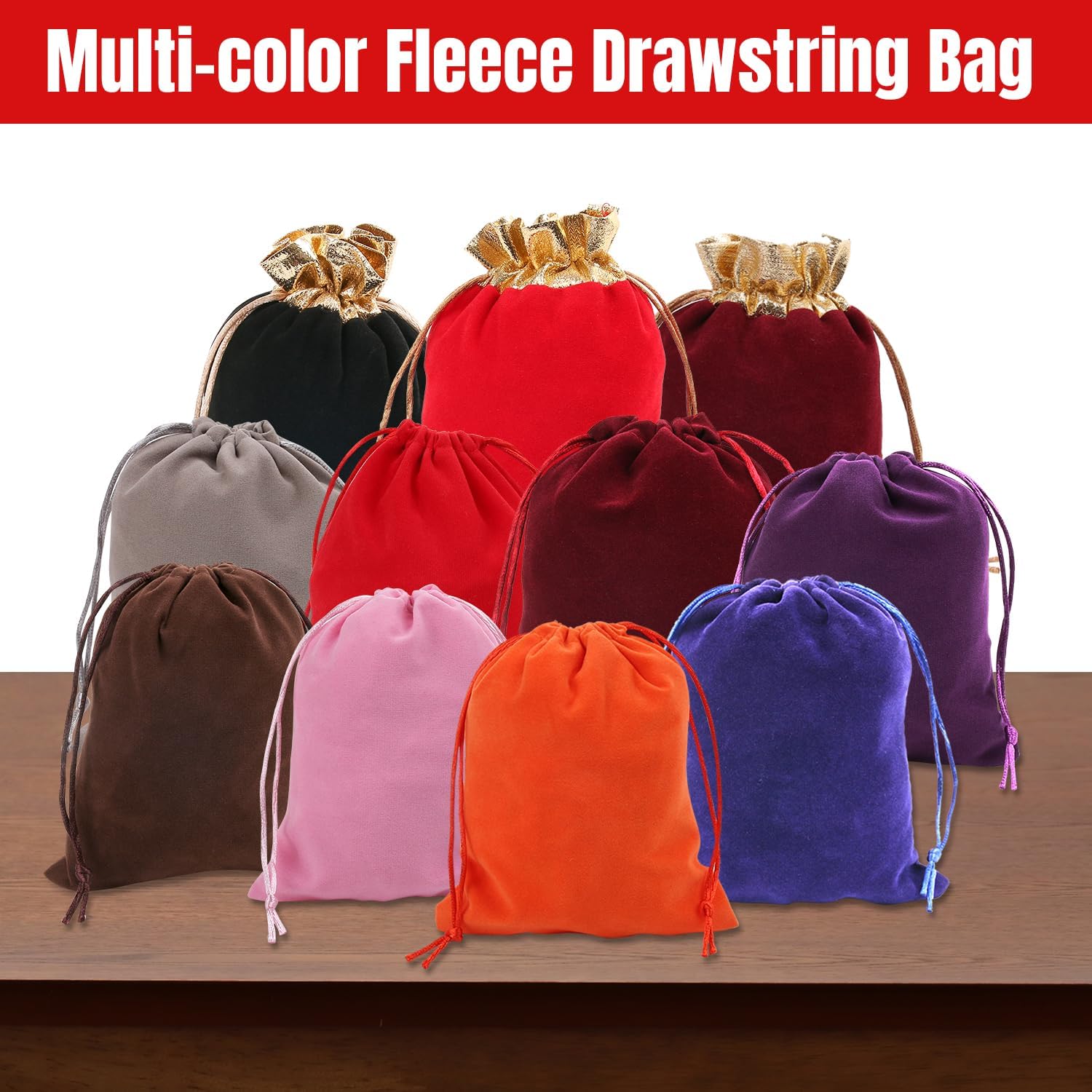Velvet Bags Drawstring，4.7x6Inch Jewelry Gift Bags with Drawstring（12pcs，Red） image 4