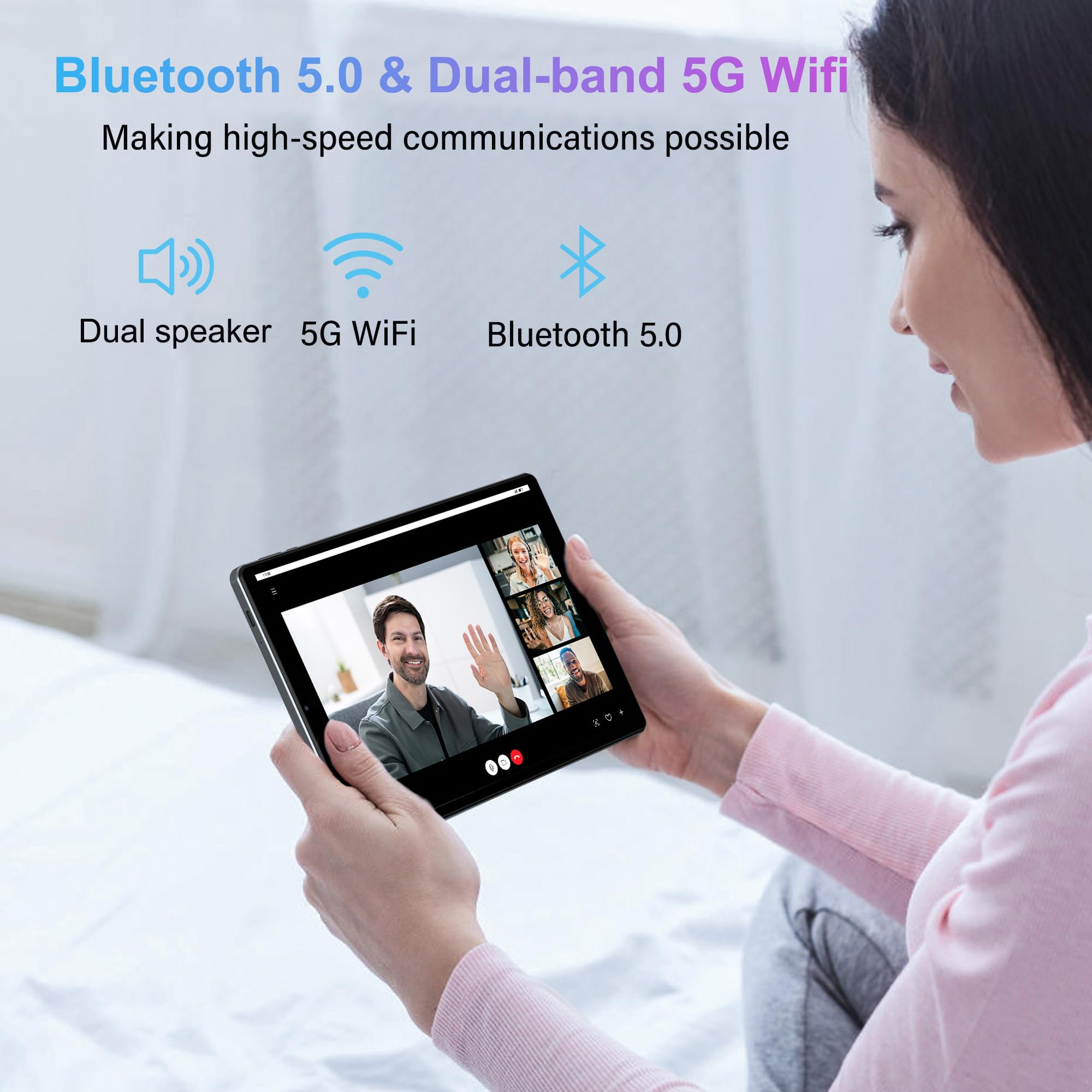 RUSHAR Tablet Andriod 15, Tablet 10.4 Pollici, 36GB RAM+256GB ROM(TF 2TB), 5G WiFi/INCELL 2000 * 1200/8000mAh/Octa-Core/13MP+8MP/BT5.0/OTG, 2 in 1 Tablets con Tastiera e Mouse,Grigio