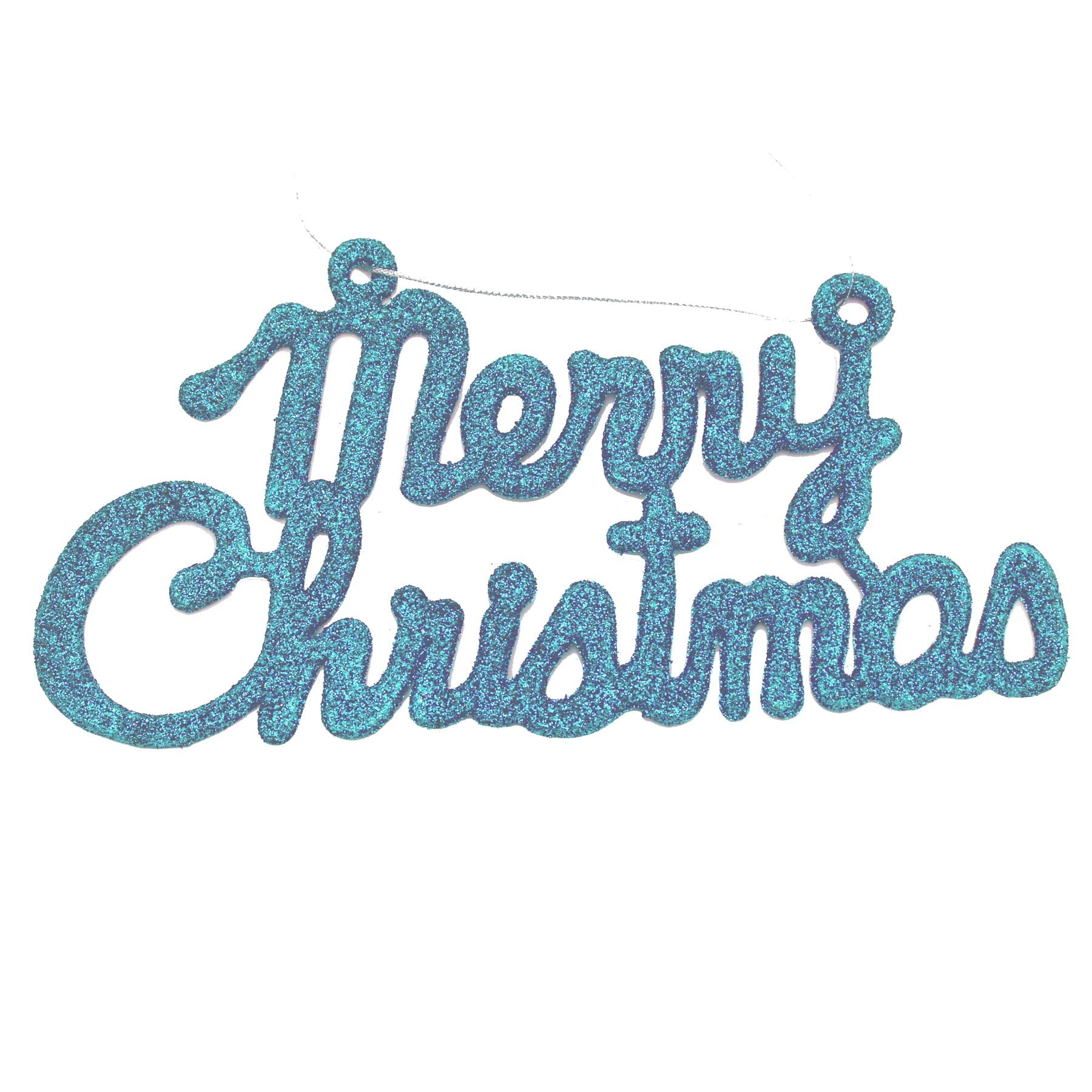 Widdle Gifts Ice Blue Merry Christmas Glitter Hanging Sign Decoration - 4643