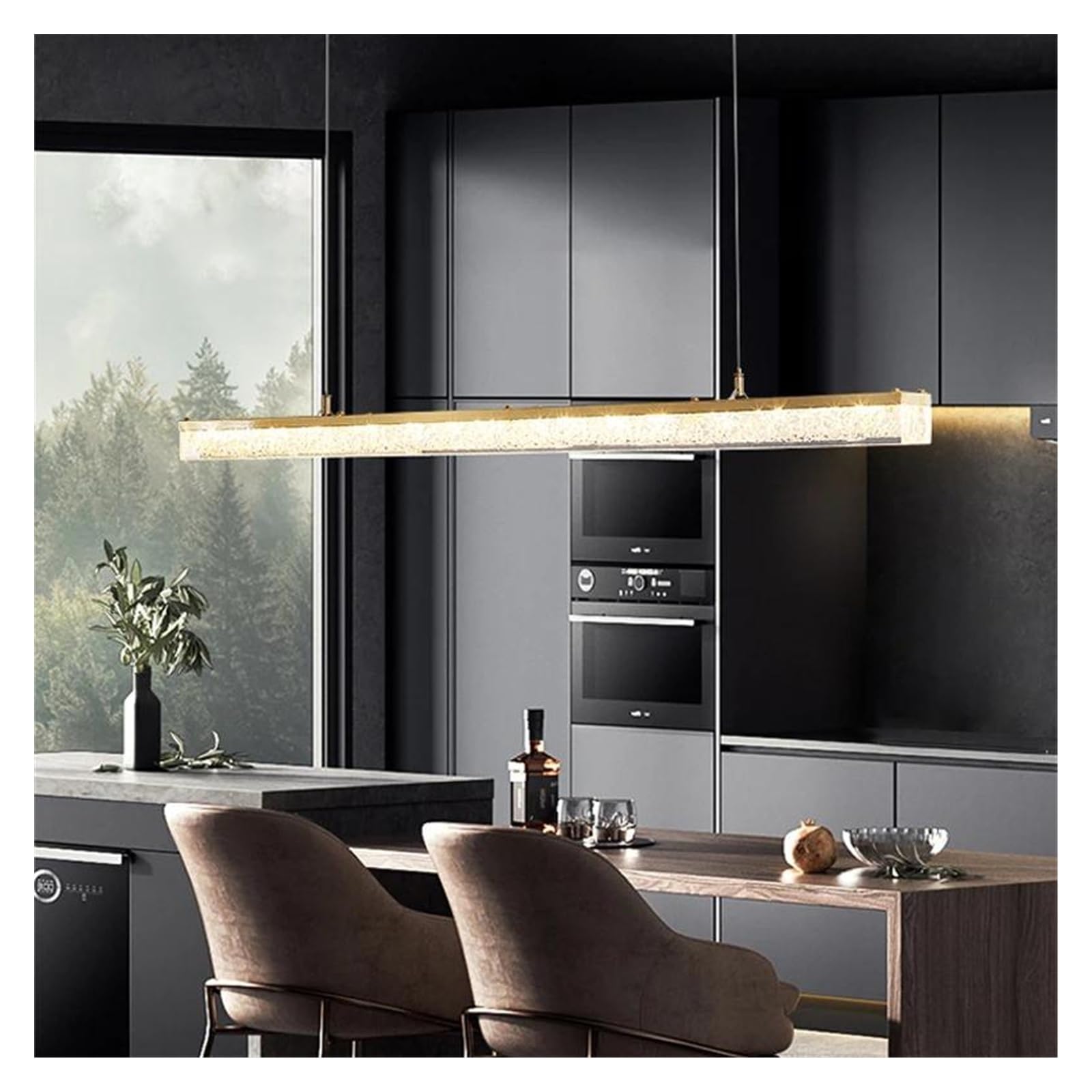 Genérico Lámparas de araña, Lámpara colgante LED moderna de lujo for sala estar, dormitorio y comedor con diseño brillo dorado pálido(120cm)