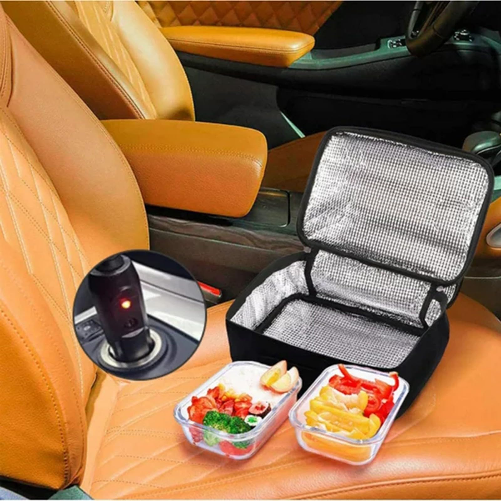 Generisch Auto-Mikrowelle, Tragbarer Ofen, 12vMikrowelle, AutoSpeisewärmer, 90 W, Tragbare Mini-Mikrowelle Für Das Auto, Schnell Aufheizende 