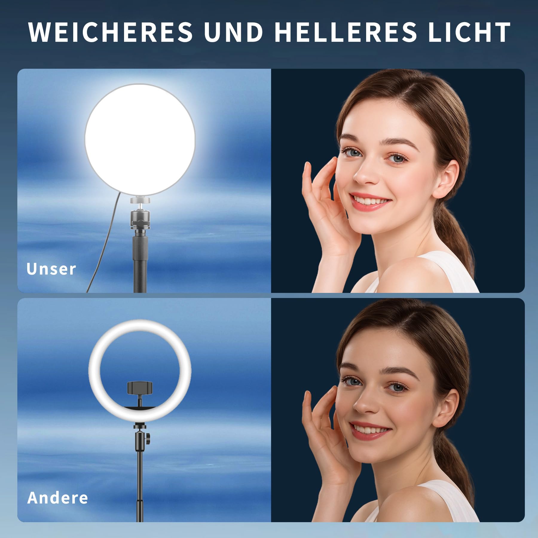 Luce Video LED per Videoconferenze Zoom Meeting Online con Supporto Telefono 3 Modalita Colore 5 Livelli Luminosita Alimentazione USB per Streaming Live Webcam Home Office Selfie Professionale