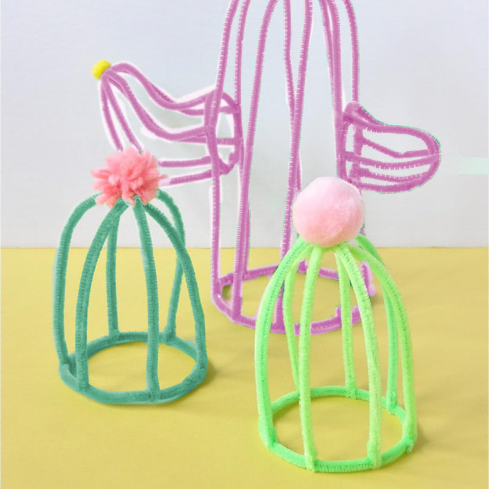 Pipe Cleaners Craft Supplies – 300PCSs Colorful Chenille Stems, Thick Fuzzy Craft Sticks | Soft Plush Pipe Cleaners for Arts, Creative Decorations, Fun Crafting Projects