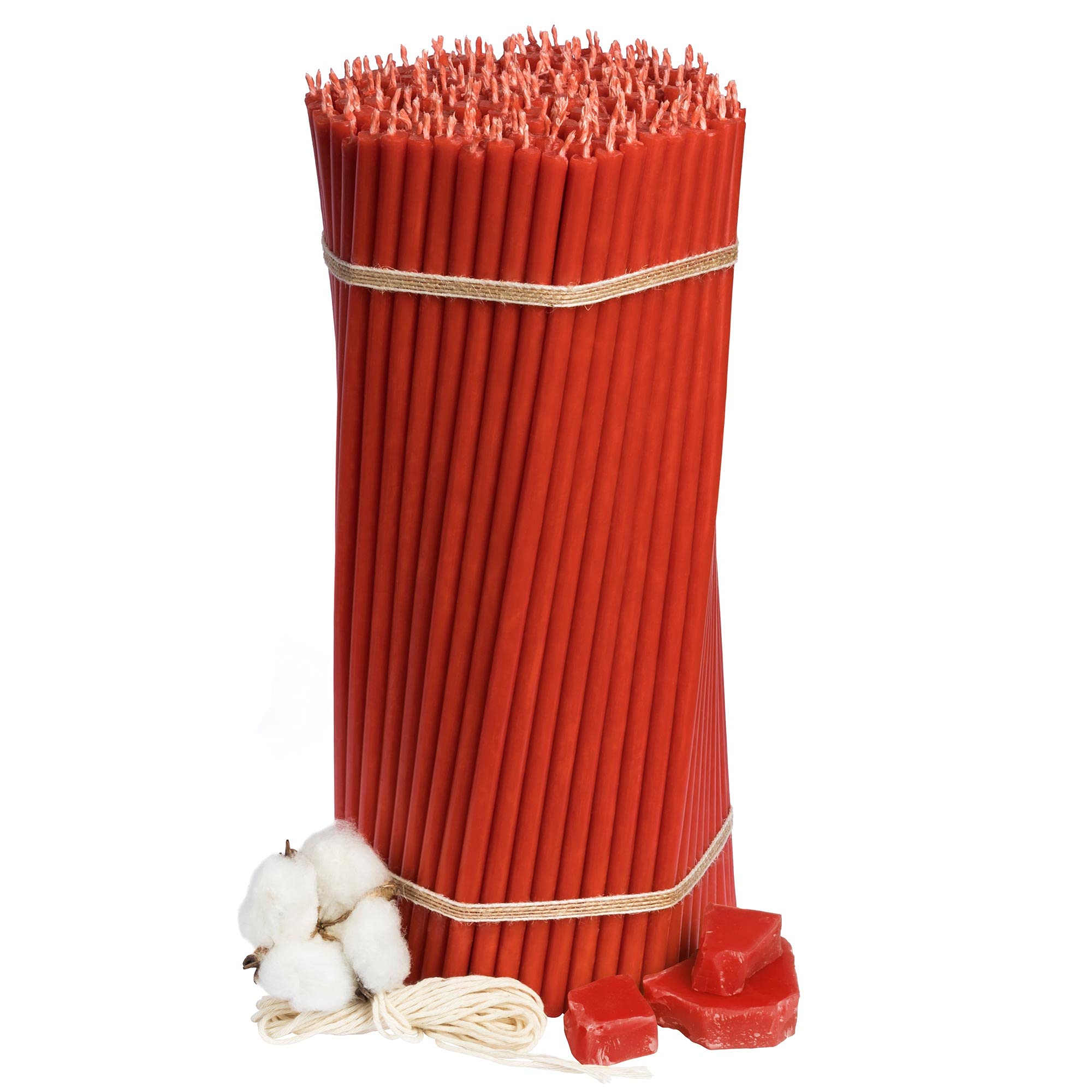 Diveevo No40 - Velas finas de cera de abeja (200 unidades, 265 x 7,15 mm, duración de combustión: 2 horas)