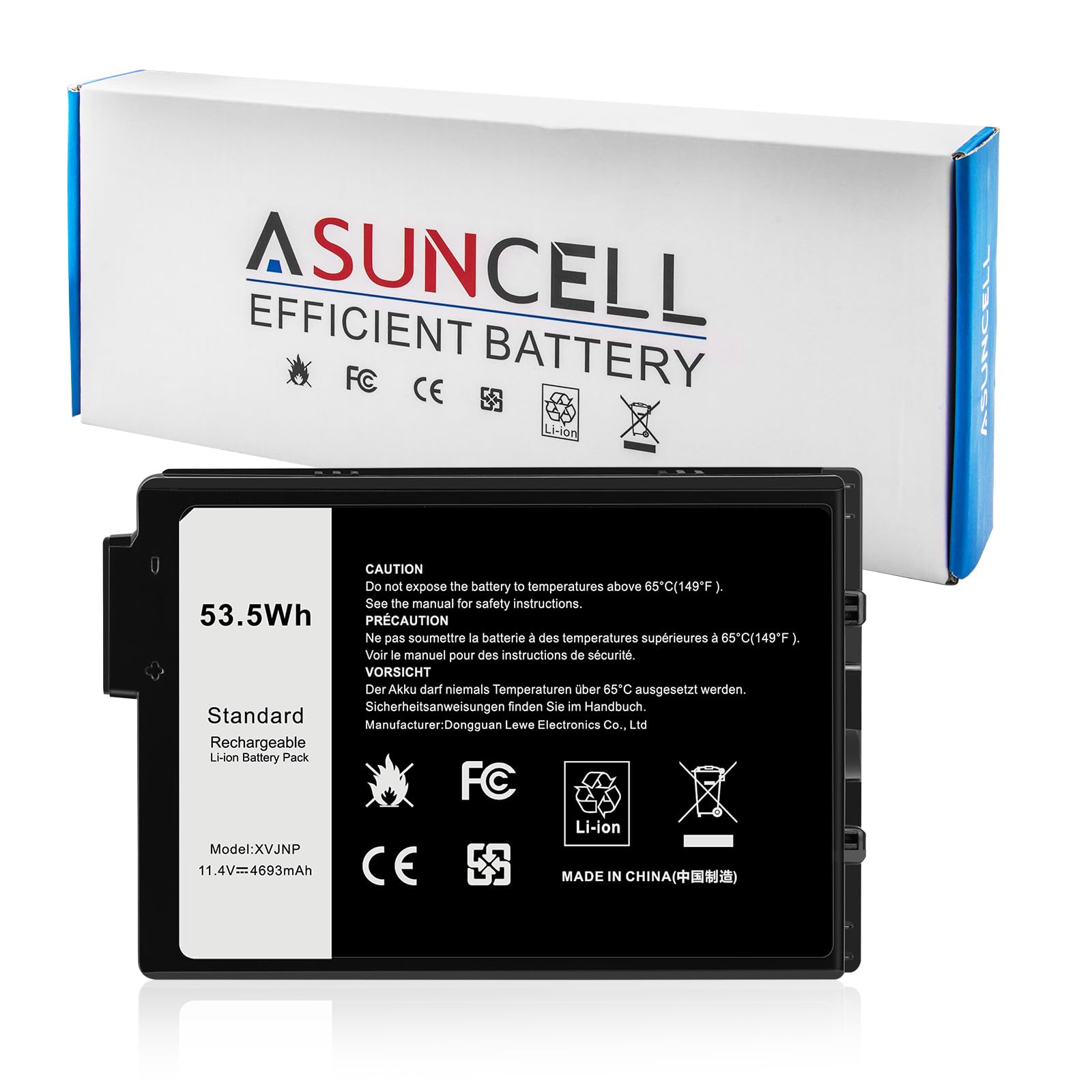 ASUNCELL XVJNP 53.5Wh 0M0TN3 Laptop Battery Replacement for Dell Latitude 5430 7330 Rugged Latitude Series P148G P148G001 P149G P149G001 6JRCP 06JRCP M0TN3 KD1CT 451-BCWQ 11.4V 4457mAh