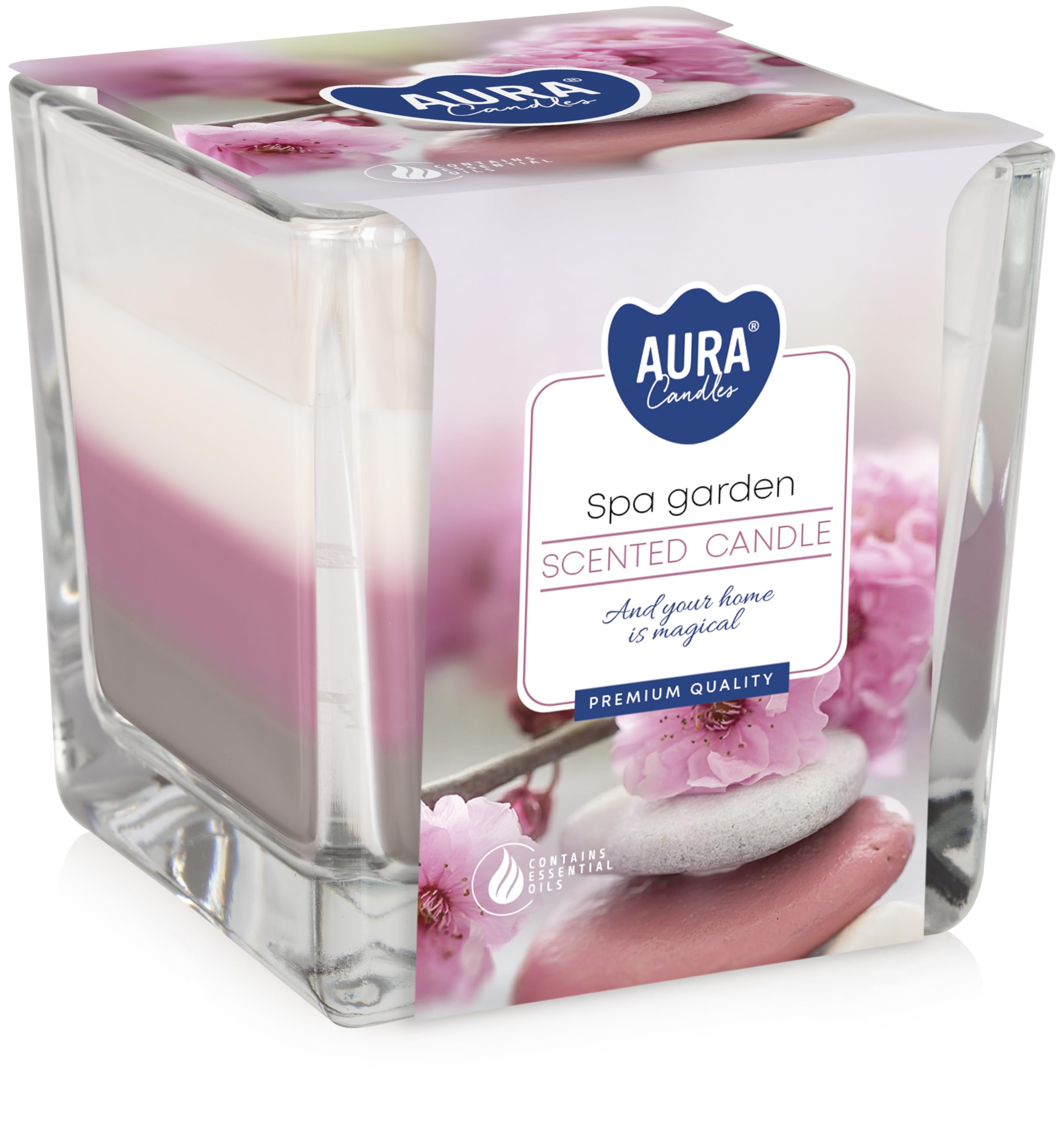 Duftkerze Im Glas – SPA Garten Aroma, Brenndauer ~22 Stunden, Folienschützt