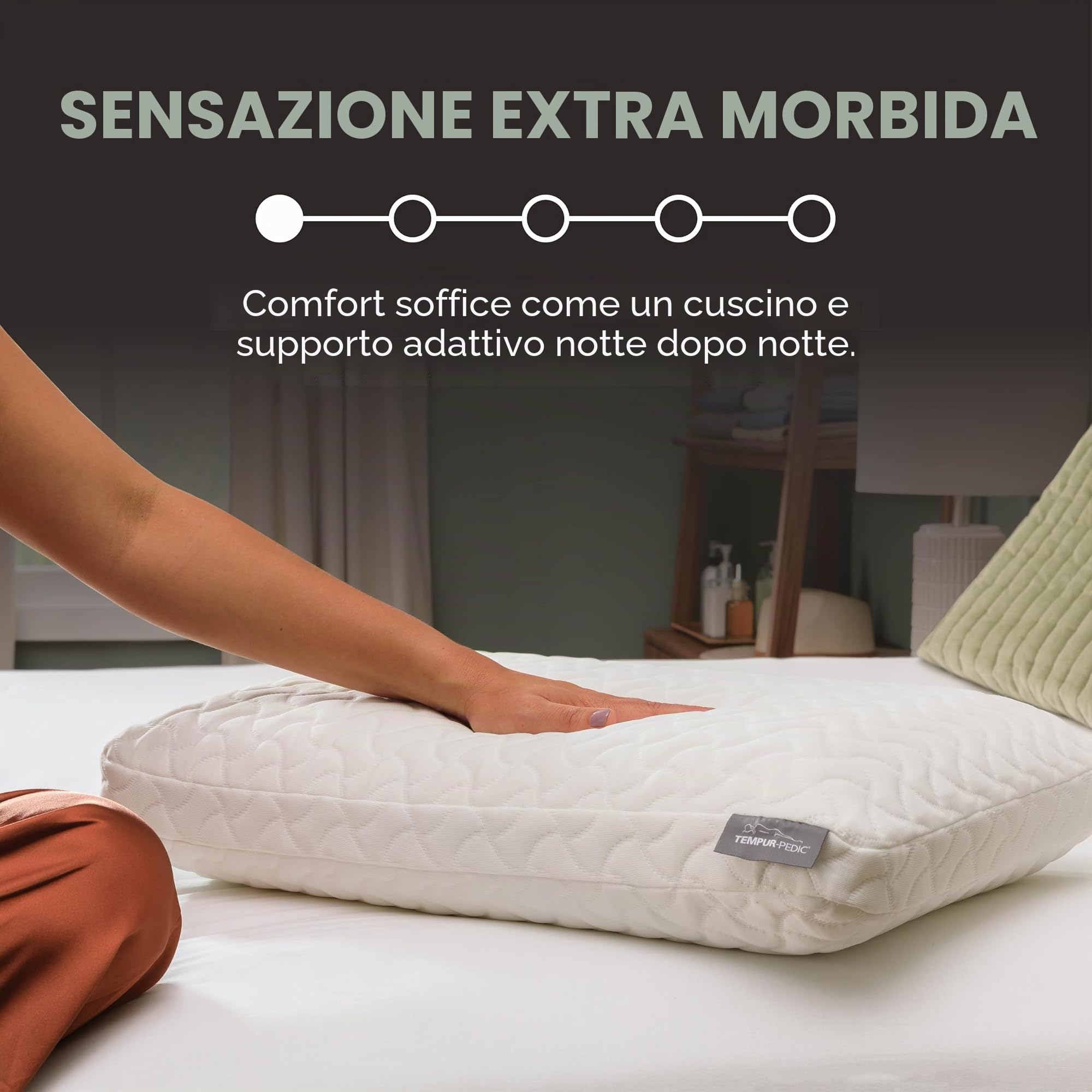 TEMPUR-PEDIC, Tempur-Cloud - Cuscino per dormire, standard, bianco