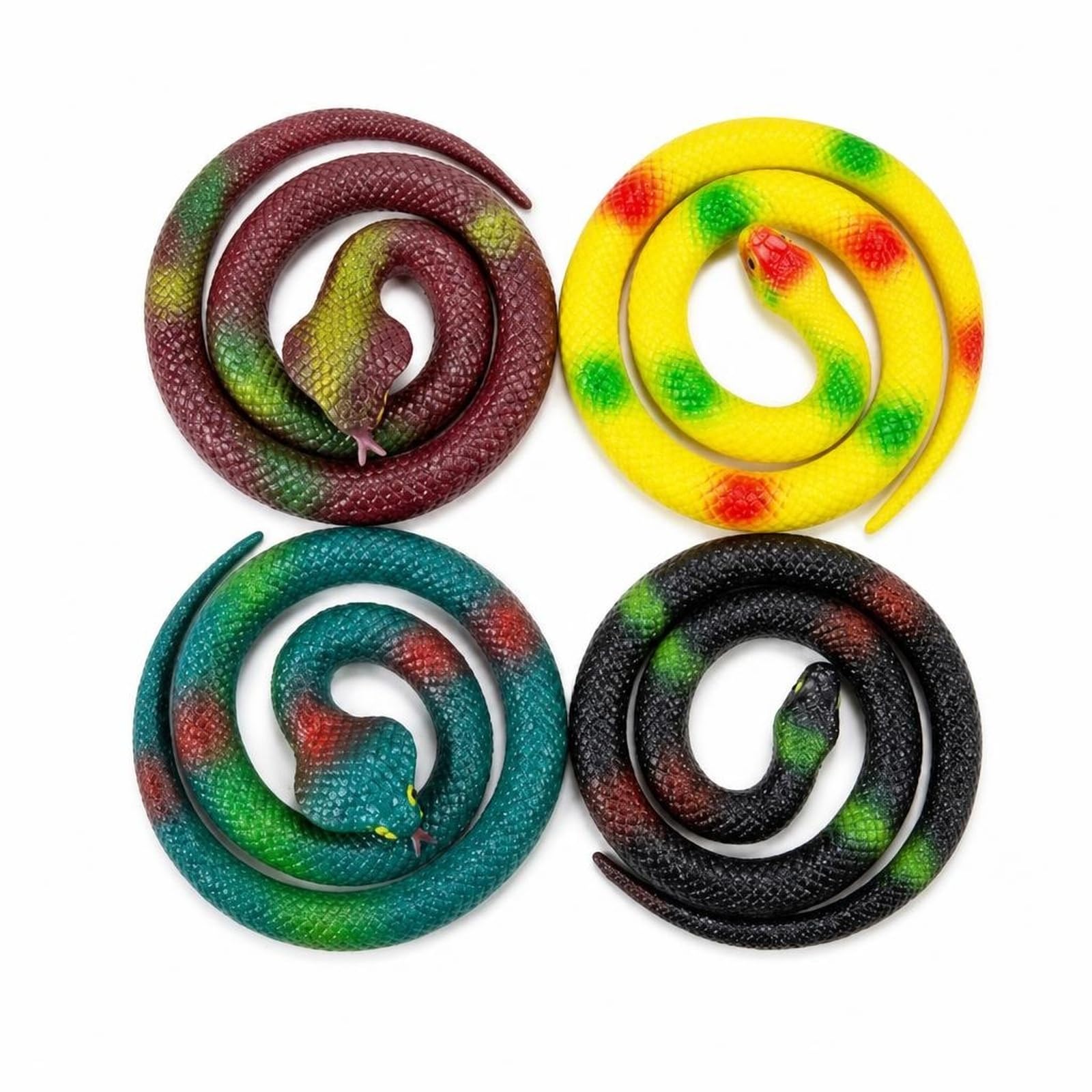 Ywikfag 4 Rubber Snakes, Realistic Water Snake for Garden Prank