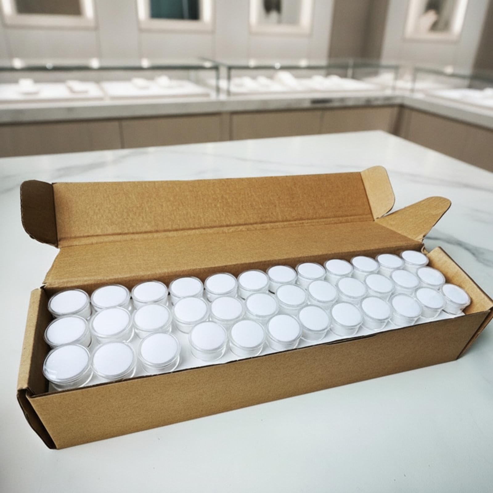 Milageto 144 Piezas Tarro Apilable Transparentes | Compacto, Versátil, Tarro Farmacia con Tapa, para Talleres, Joyeros,