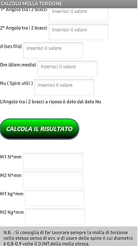 Spring Calculator-Calcolatore Molla