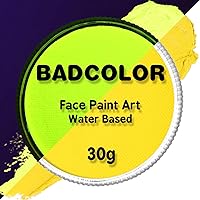 Vista 26 de Pintura corporal y facial UV neón naranja (30g/1oz), kit de pintura corporal completa a base de agua, reactiva a la luz negra, fluorescente