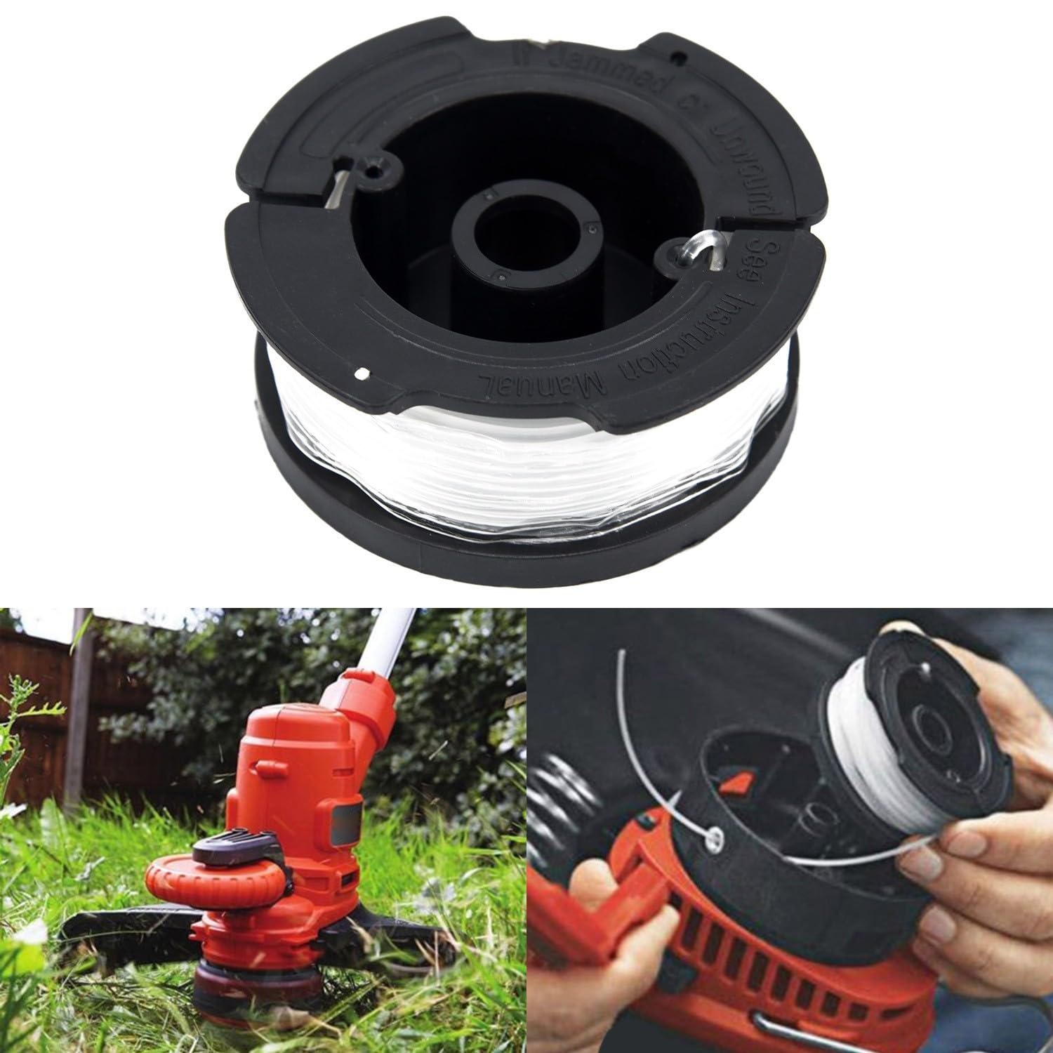 Cordon pour Coupe-Herbe, Bobine de Rechange 30 pi 0,065 po, Fil Nylon Noir, Compatible avec AF-100 et Plusieurs modèles