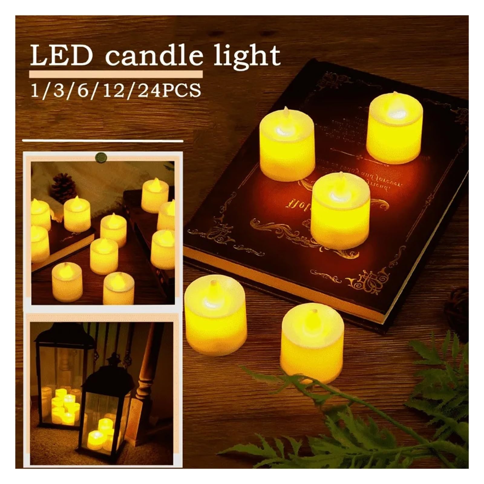 Bougie LED vacillante avec bougies chauffe-plat sans flamme Décoration pour la maison de mariage Bougie à lumière chaude Plusieurs choix (lot de 24 (recommandé), 5 x 11)