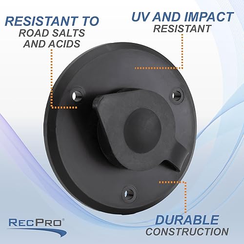 Miniatura 4 de RecPro Placa de TV por cable RV  Conector de cable coaxial  Opción en blanco o negro  1 o 2 opciones (negro, 1 toma)  Fabricado en Estados Unidos