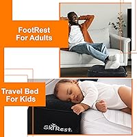 Vista 8 de Almohada inflable para reposapiés para viajes en avión - Reposapiernas ajustable para vuelos largos, extensor de asiento de avión para bebé/niño