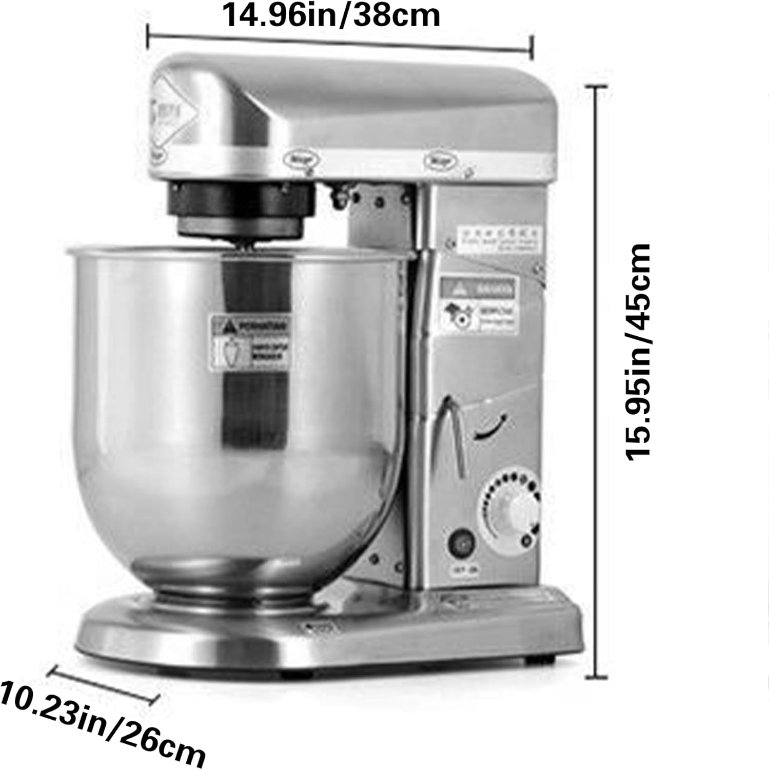 Commercial Electric Stand Mixer, Stainless Steel Bowl 3-in-1 Multifunctional Food Mixing Machine, For Restaurant/bakery/tea Shop/coffee Shop silver 10L