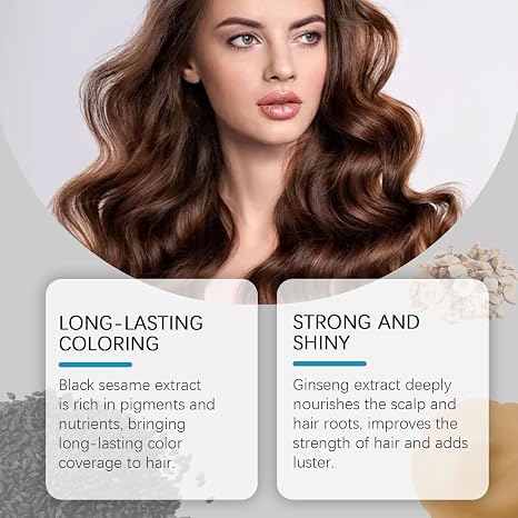 Hair Dye Shampoo for Grey Hair - Hair Colour Dark Brown in Minutes for Men and Women (Brown)