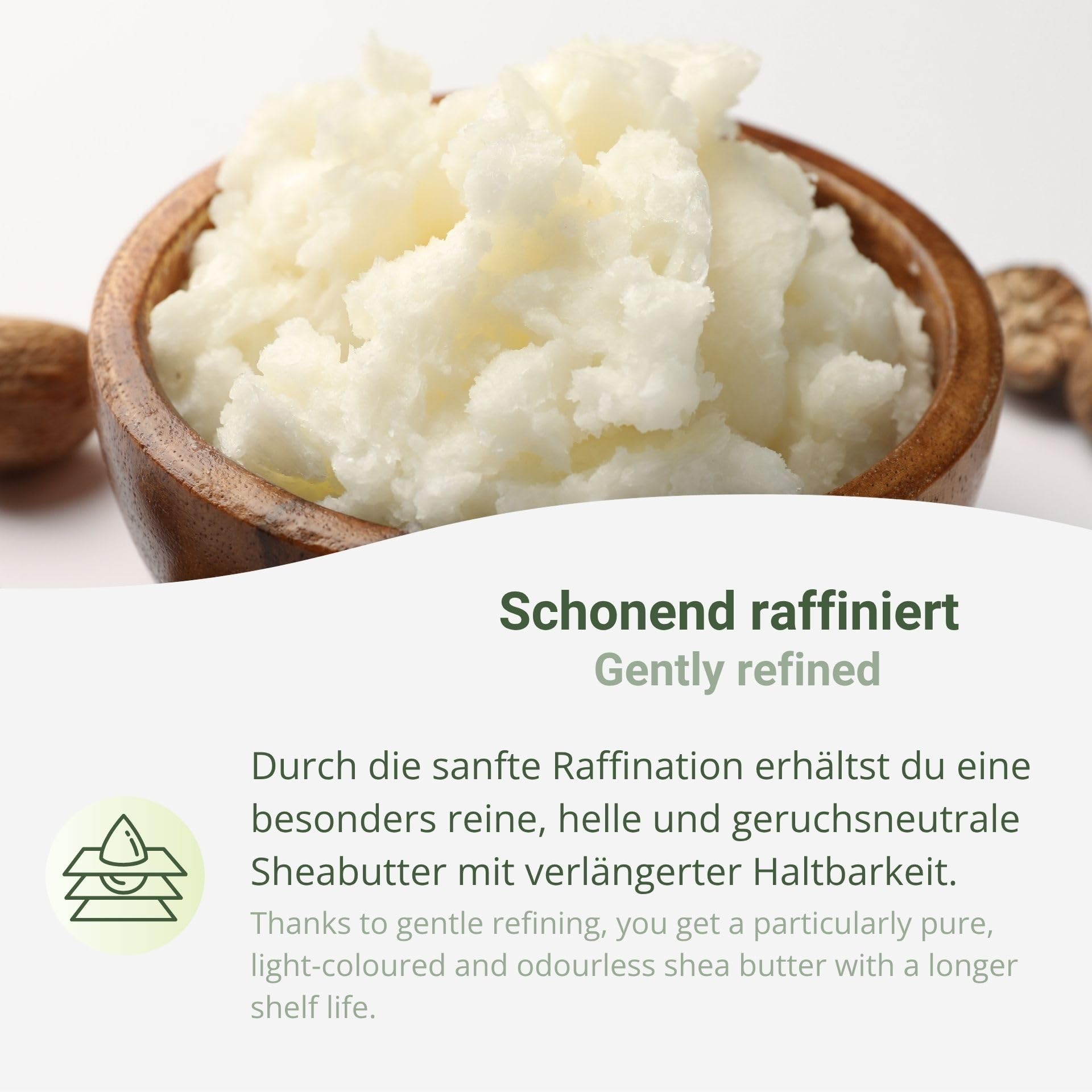 Bio Sheabutter raffiniert 25kg | 100% rein & geruchsneutral, für Hautpflege, Haarpflege, DIY Kosmetik & Lebensmittel, vegan, ohne Zusatzstoffe, EU-Bio
