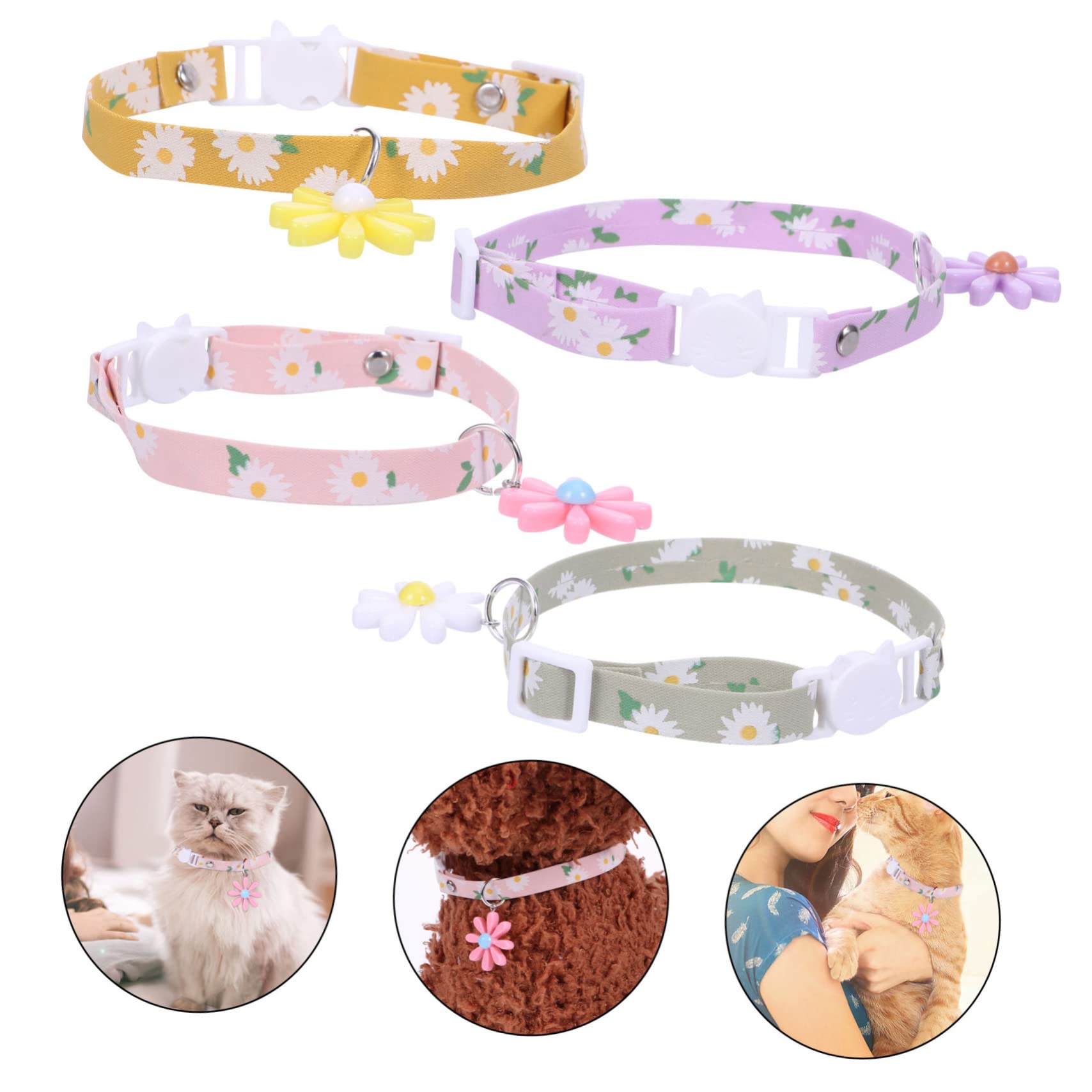 Happyyami 12stücke Teiliges Verstellbares Katzenhalsband Gänseblümchen-anhänger Für Kätzchen Farben Und Sicher Und Komfortabel Leicht Anzulegen Und Anzupassen