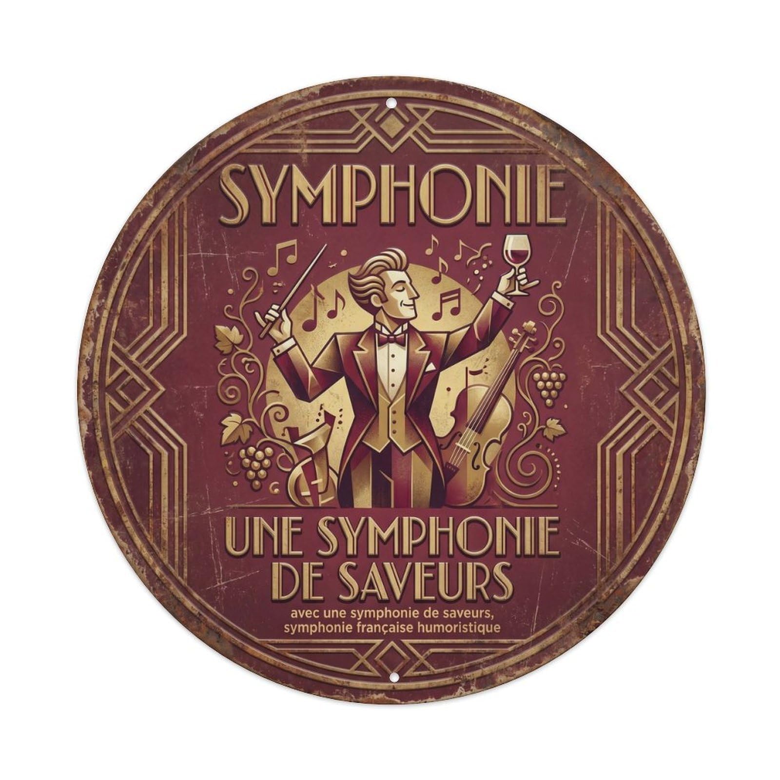 Symphony Humorous Lounge Symphony Vintage Metal Tin Sign Plaque Wall Decor for Cafe, Club Bar, Office, Garden Metal Poster 8x8Inch