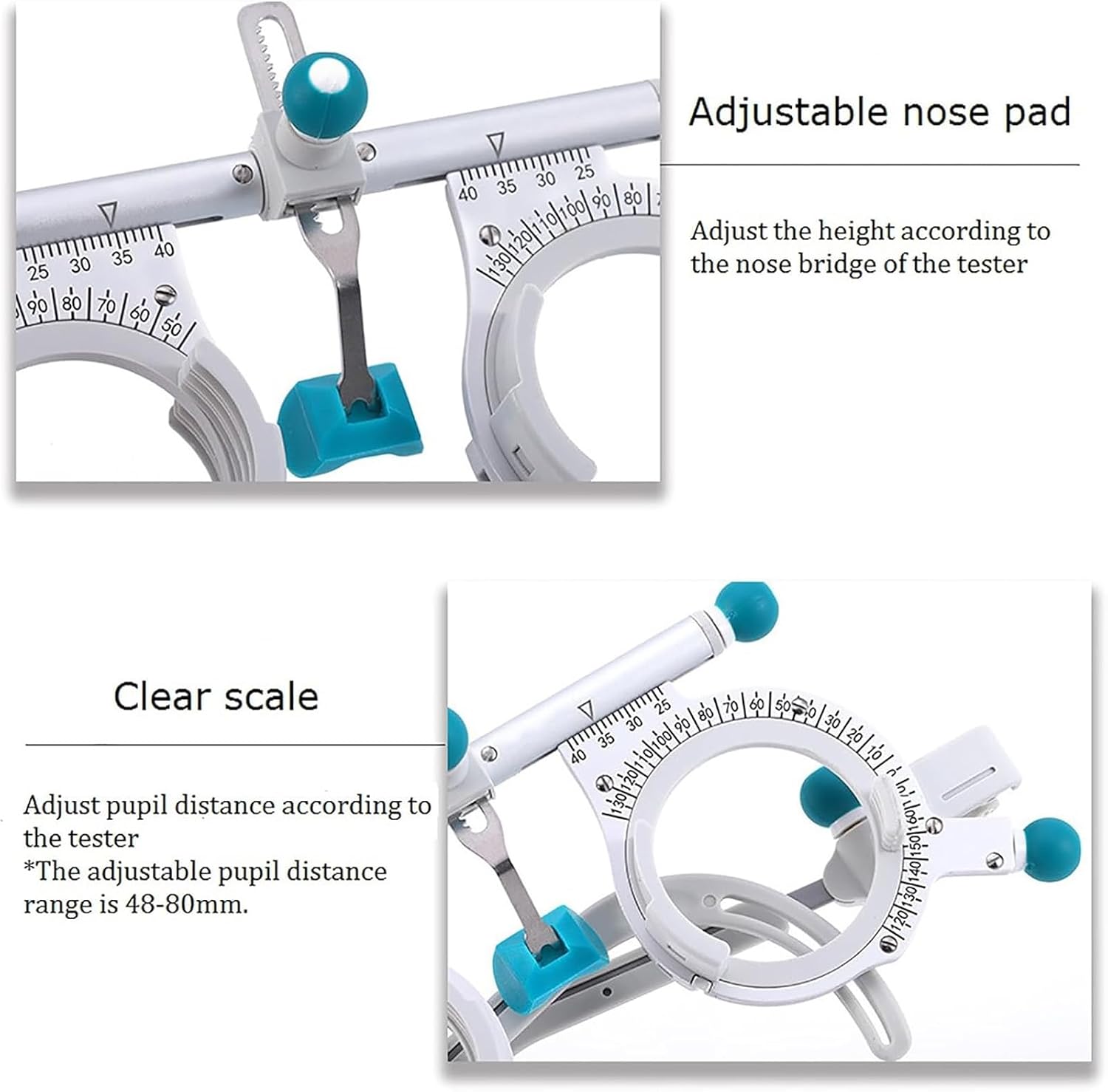 Eye Optometry Lens Frame, Adjustable Universal Optical Trial Frame with Adjustable PD 48-80mm & Lightweight Trial Lens Frame for Eye Test Glasses Optical Trial, Optician Accessories, Hospital