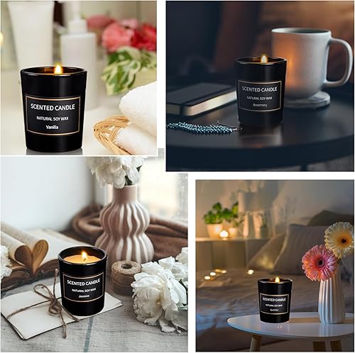 Miniatura 7 de Velas perfumadas para el hogar, paquete de 8 velas de aromaterapia en tarro sin humo, fragancia fuerte de larga duración, juego de 8 fragancias
