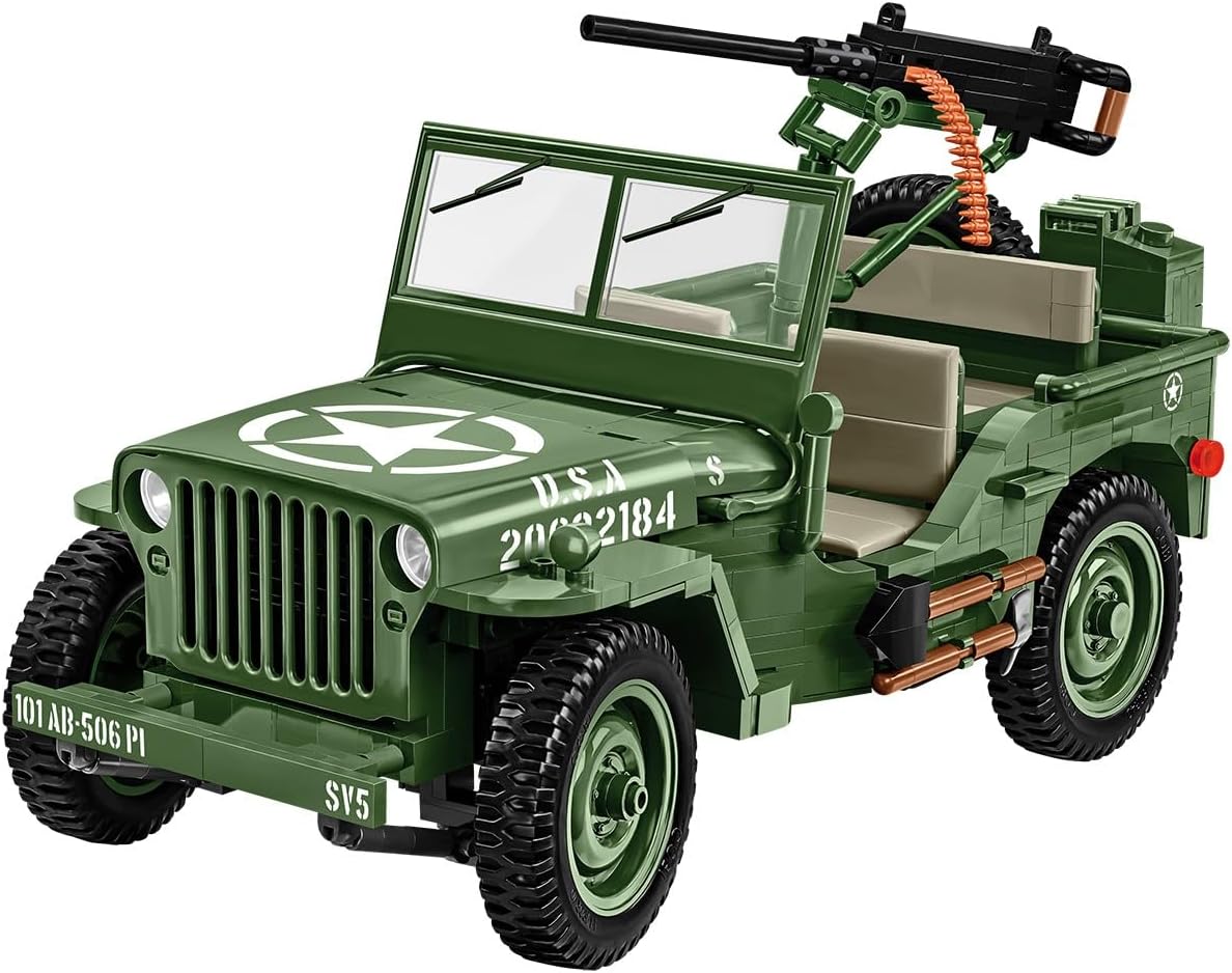 COBI Historical Collection WWII Jeep Willys MB 1:12 Scale Vehicle Building Set, 1207 Pieces