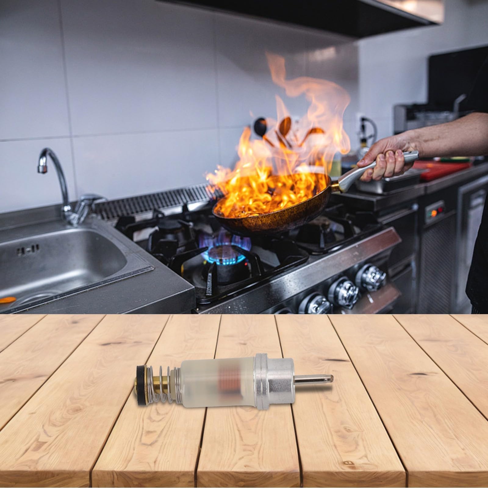 Électrovanne De Sécurité à Gaz - Compatible Gaz Naturel, GPL, Gaz Manufacturé - Pour Chauffage, Four, Appareil à Gaz - Thermocouple à Induction, Protection Anti-flamme