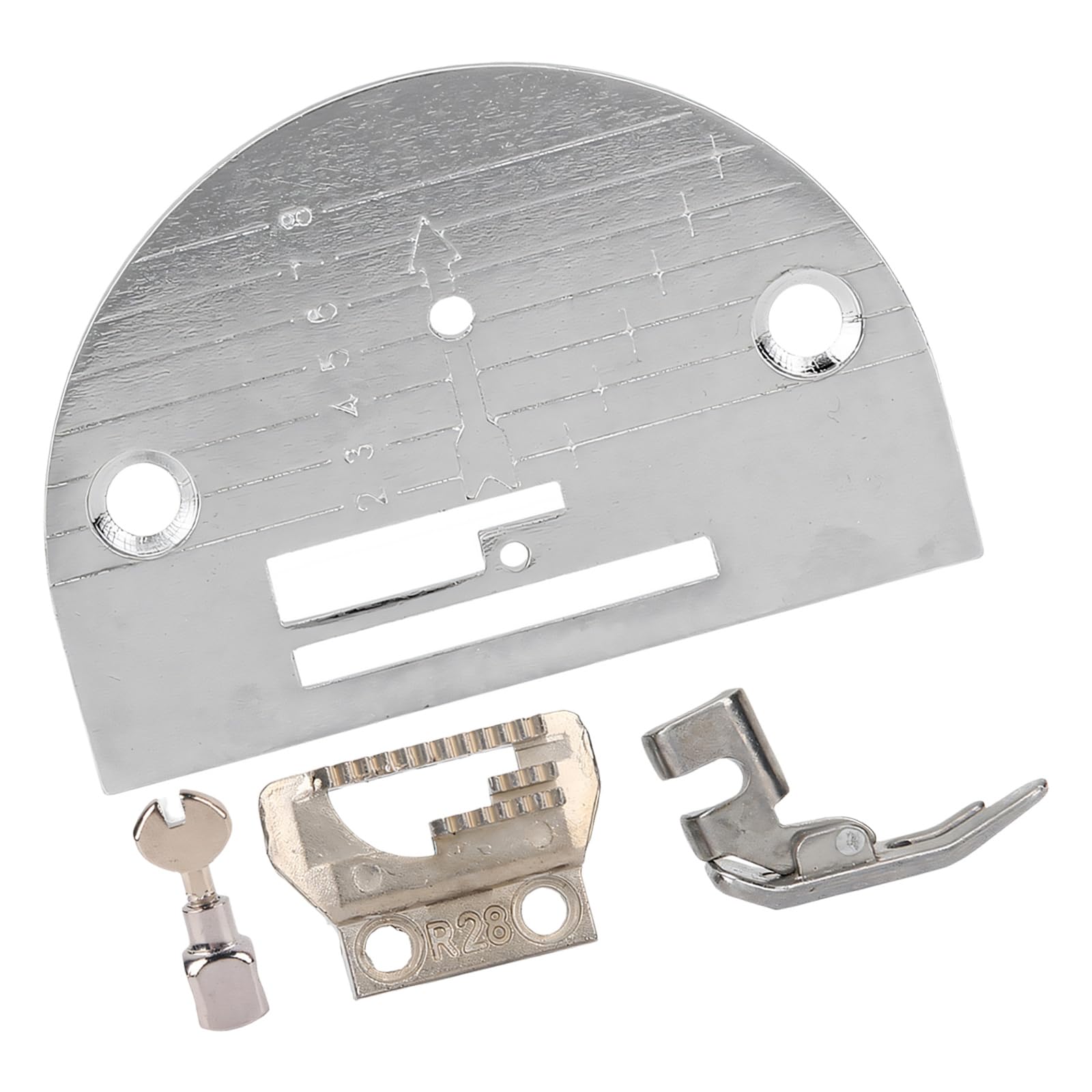 yanzunlrn Universally Sewing Machine Replacement Part with Metal Feed Dog Presser Foot Throat Plate Needle Holder Texture Sewing Machine Part