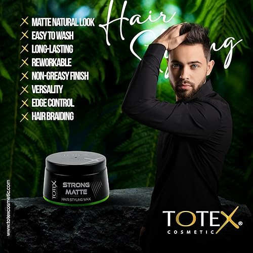 Miniatura 5 de Totex Hair Men Styling Wax - Textura de sujeción fuerte Acabado de aspecto mate natural - Pasta para definir el cabello 5.1 fl oz