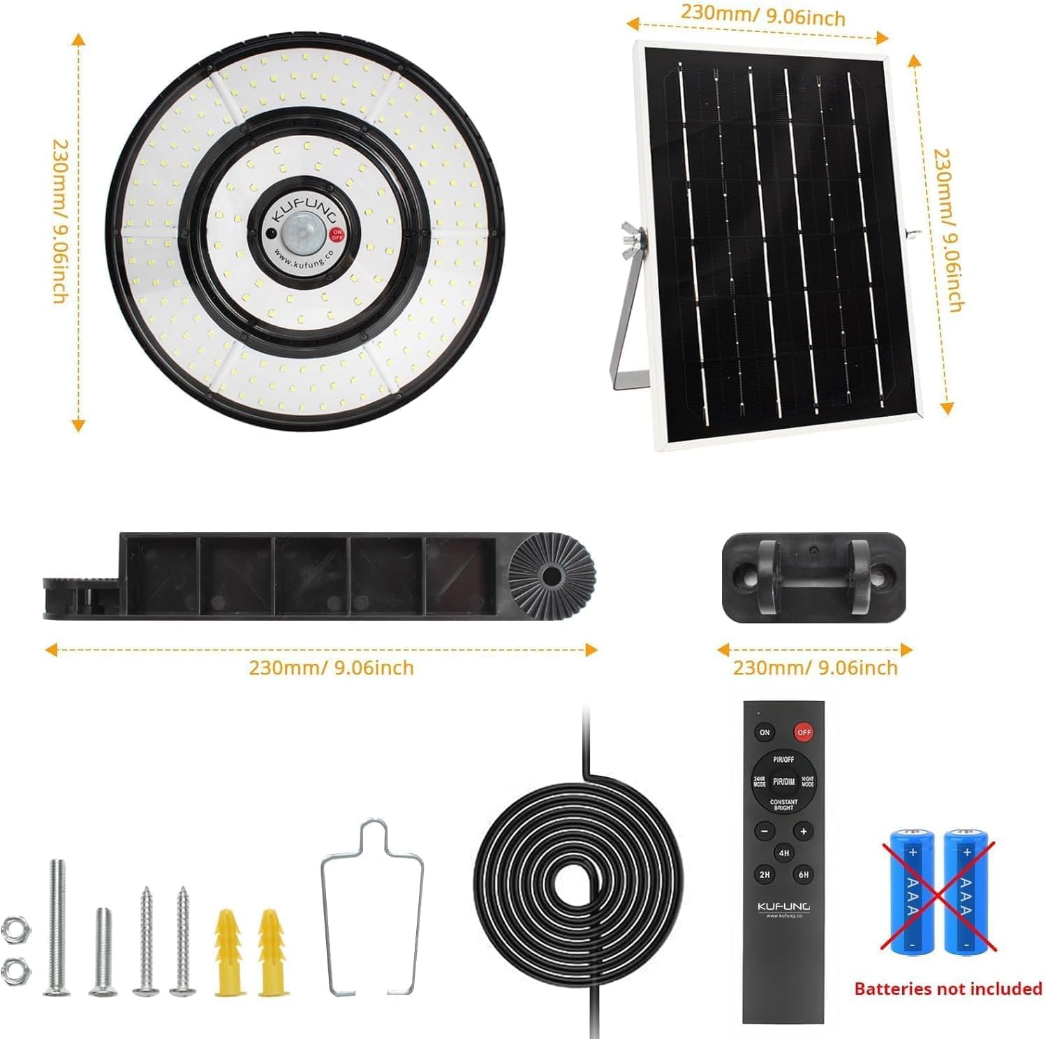 KUFUNG Solar Shed Light, Solar Pendant Light,Waterproof Indoor Outdoor Rotation Design, Solar Lights with Motion Sensor for Barn, Patio,Shed, Chicken Coop, Gazebo, Garage（1 Pack）