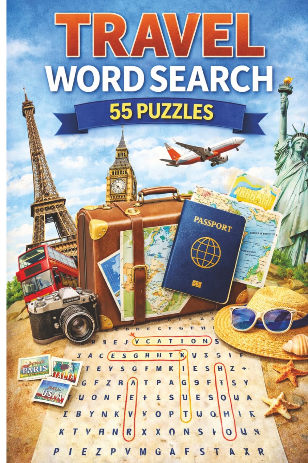 Travel Word Search Puzzles: 55 Puzzles